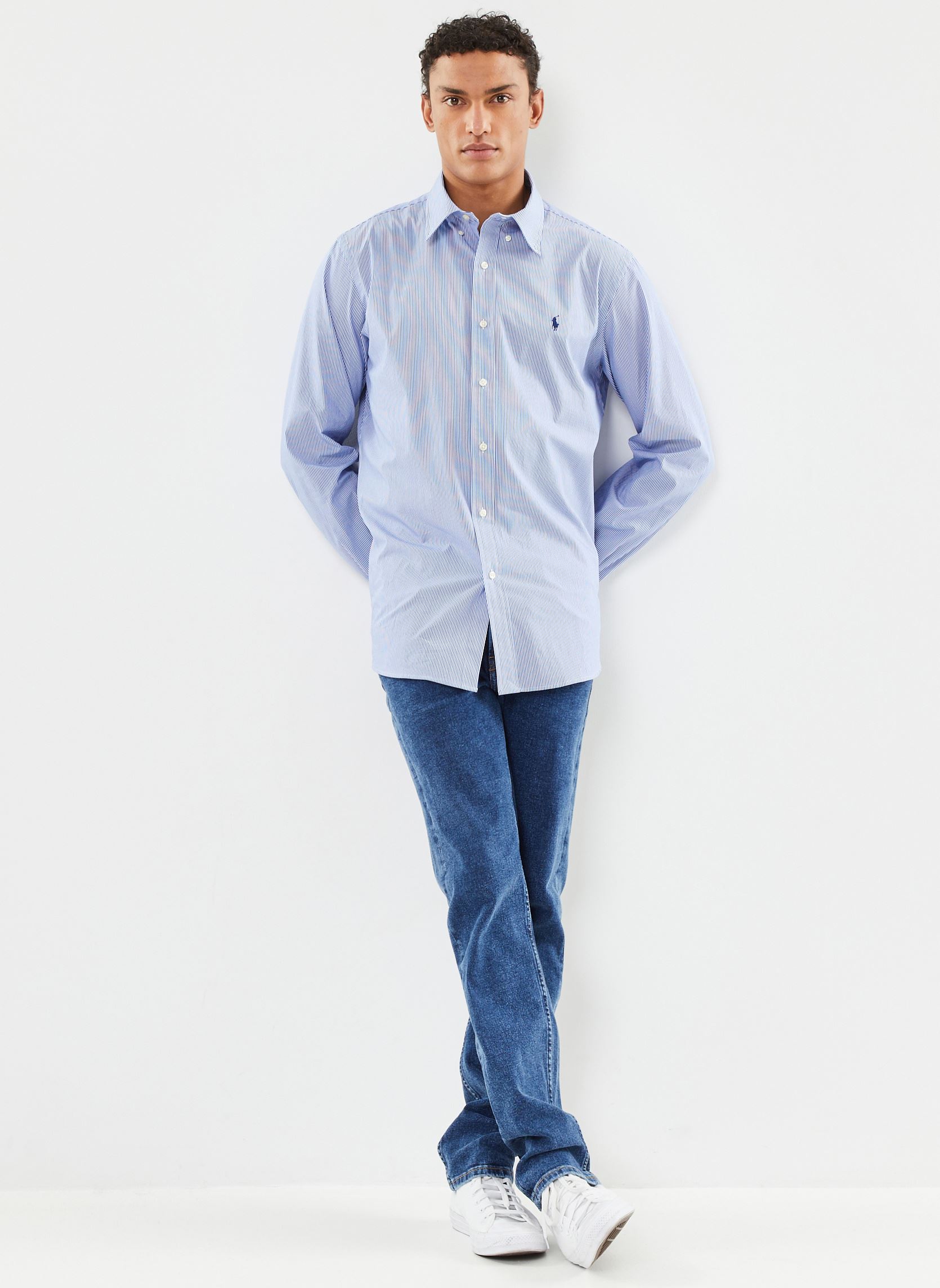 Chemises Chemise cintrée en popeline stretch 7109 homme bleu Polo Ralph Lauren Chemises Chemise cintrée en popeline stretch 7109 homme bleu 2866 BLUE/WHITE HAIRLINE STRIP