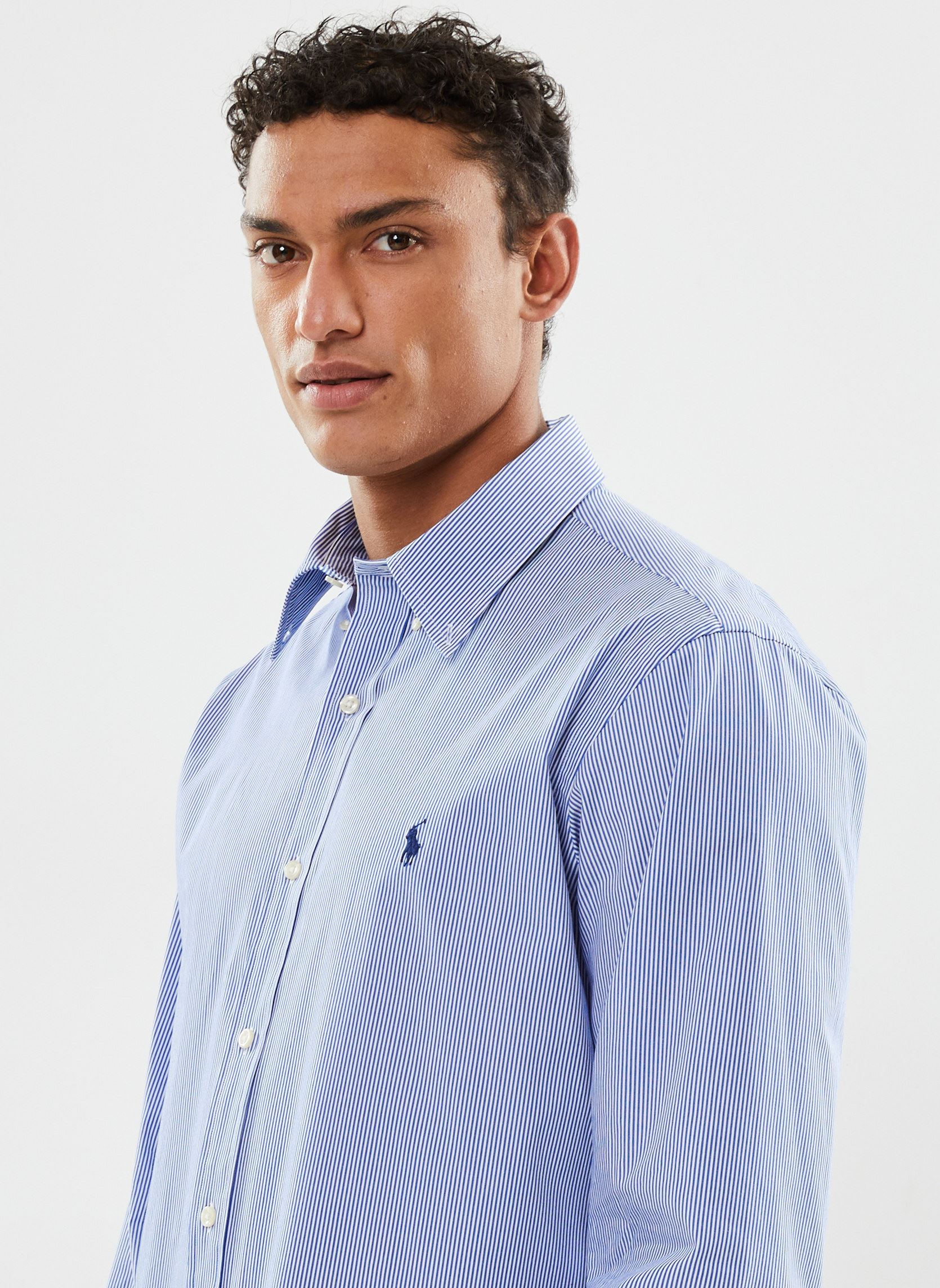 Chemises Chemise cintrée en popeline stretch 7109 homme bleu Polo Ralph Lauren Chemises Chemise cintrée en popeline stretch 7109 homme bleu 2866 BLUE/WHITE HAIRLINE STRIP