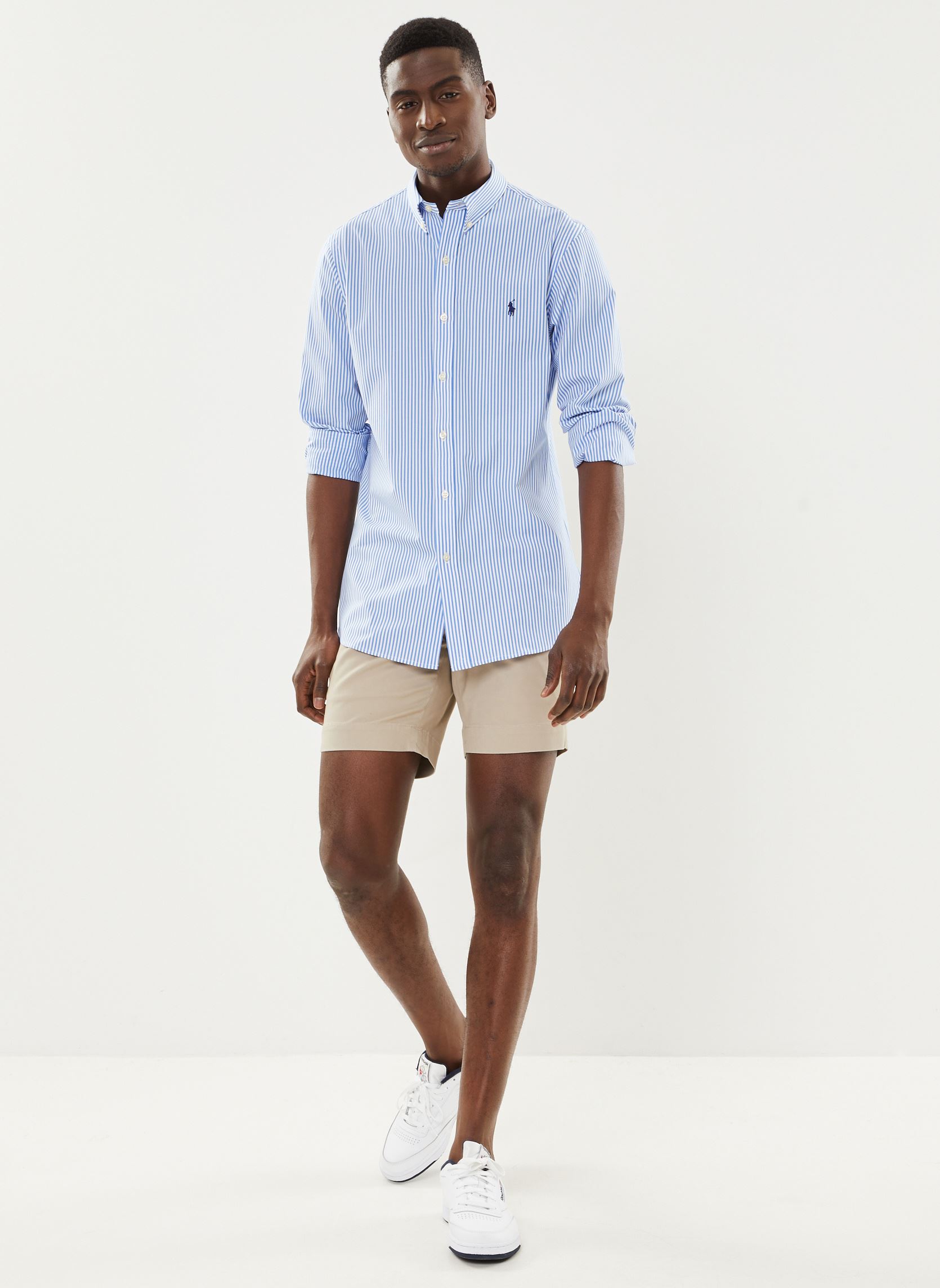 Chemises Chemise Rayée Cintrée Popeline Stretch 7 homme bleu Polo Ralph Lauren Chemises Chemise Rayée Cintrée Popeline Stretch 7 homme bleu 4655H LIGHT BLUEWHITE