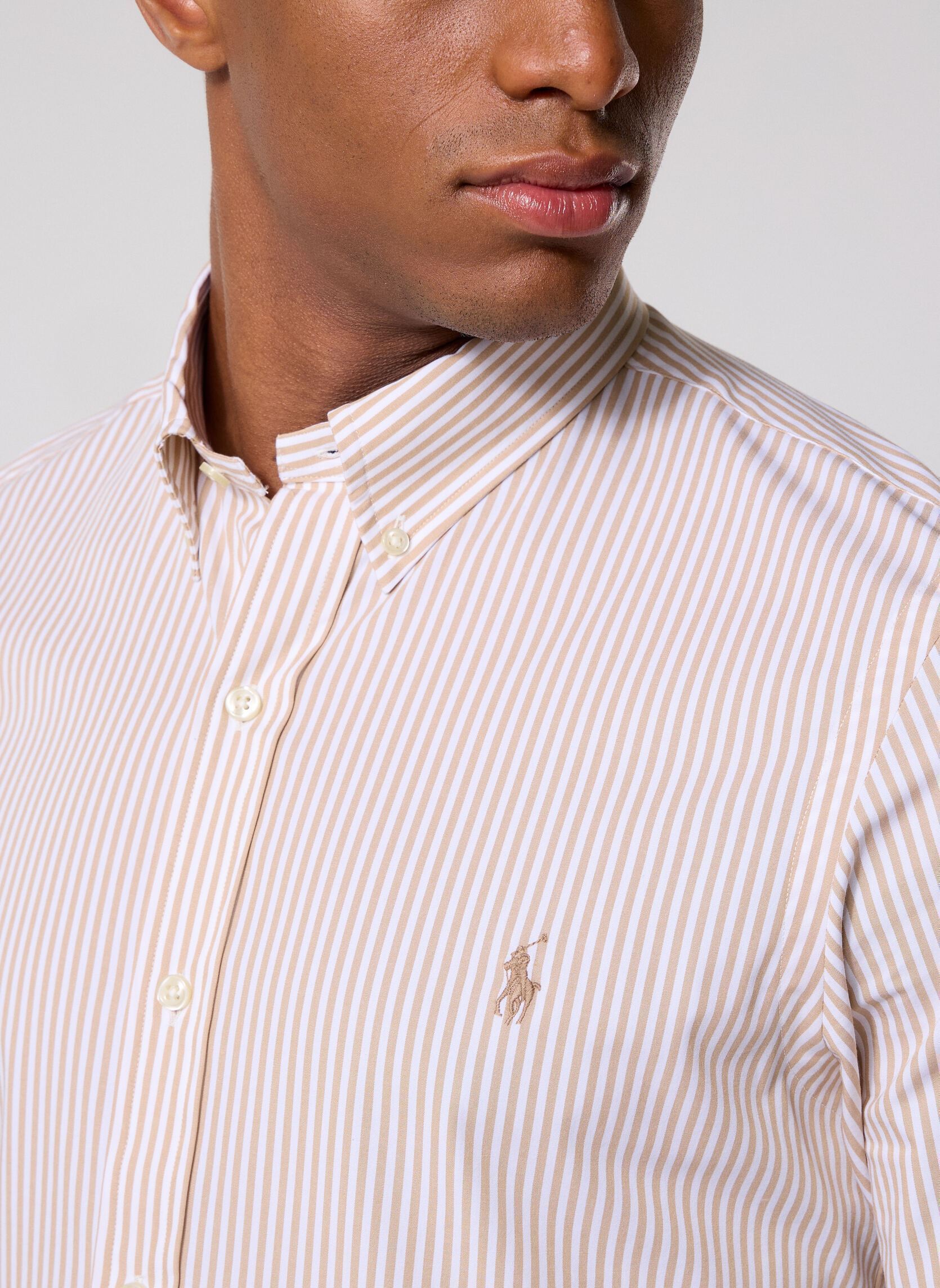 Hemden Chemise Rayée Cintrée Popeline Stretch 7 herren weiß Polo Ralph Lauren Hemden Chemise Rayée Cintrée Popeline Stretch 7 herren weiß 4655AF VINTAGE KHAKI WHITE