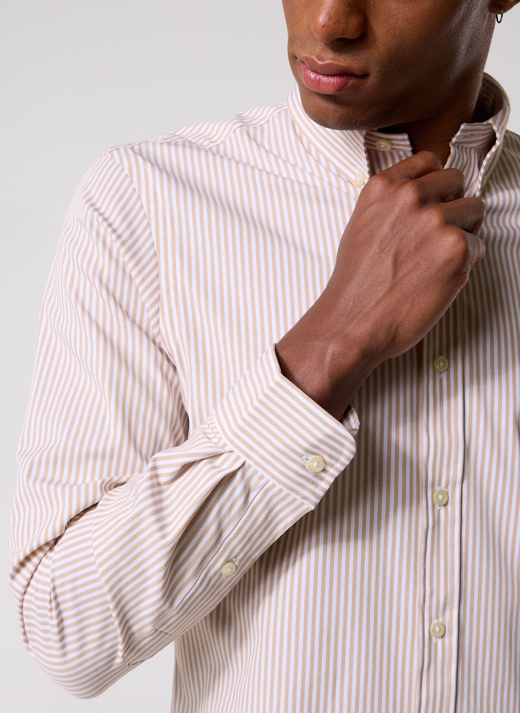 Hemden Chemise Rayée Cintrée Popeline Stretch 7 herren weiß Polo Ralph Lauren Hemden Chemise Rayée Cintrée Popeline Stretch 7 herren weiß 4655AF VINTAGE KHAKI WHITE