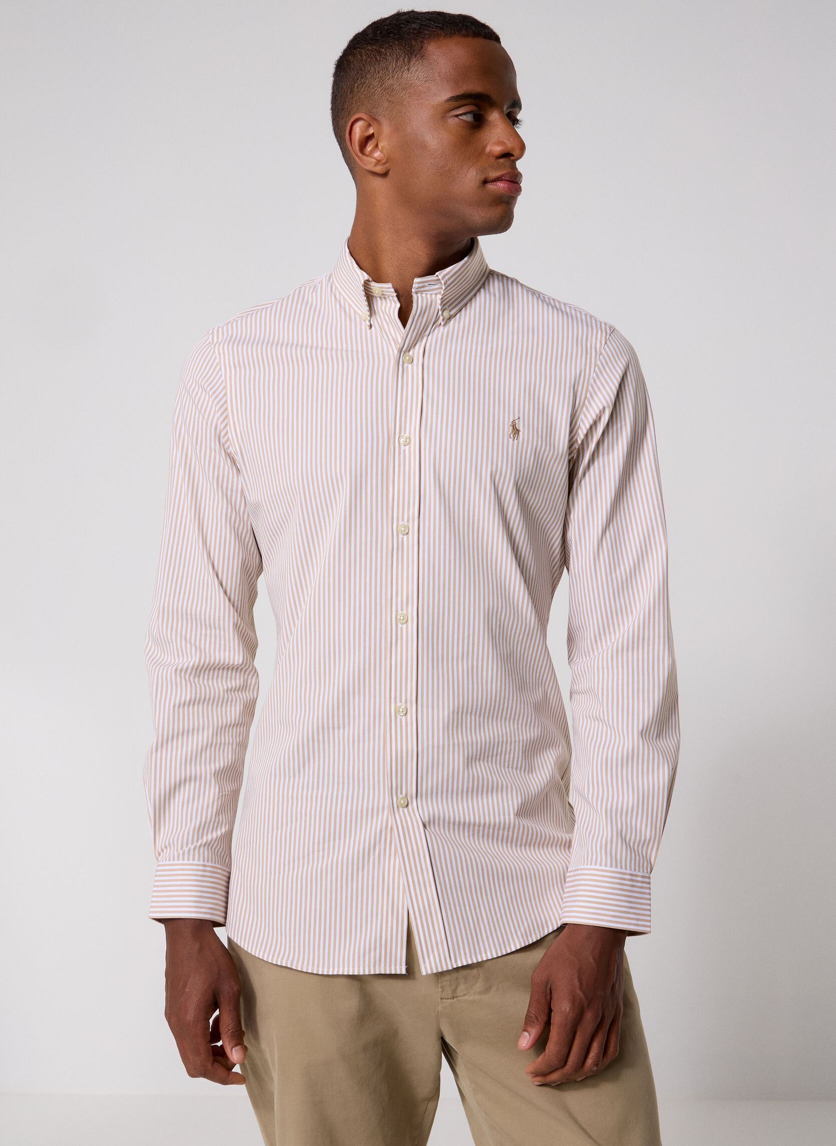 Hemden Chemise Rayée Cintrée Popeline Stretch 7 herren weiß Polo Ralph Lauren Hemden Chemise Rayée Cintrée Popeline Stretch 7 herren weiß 4655AF VINTAGE KHAKI WHITE