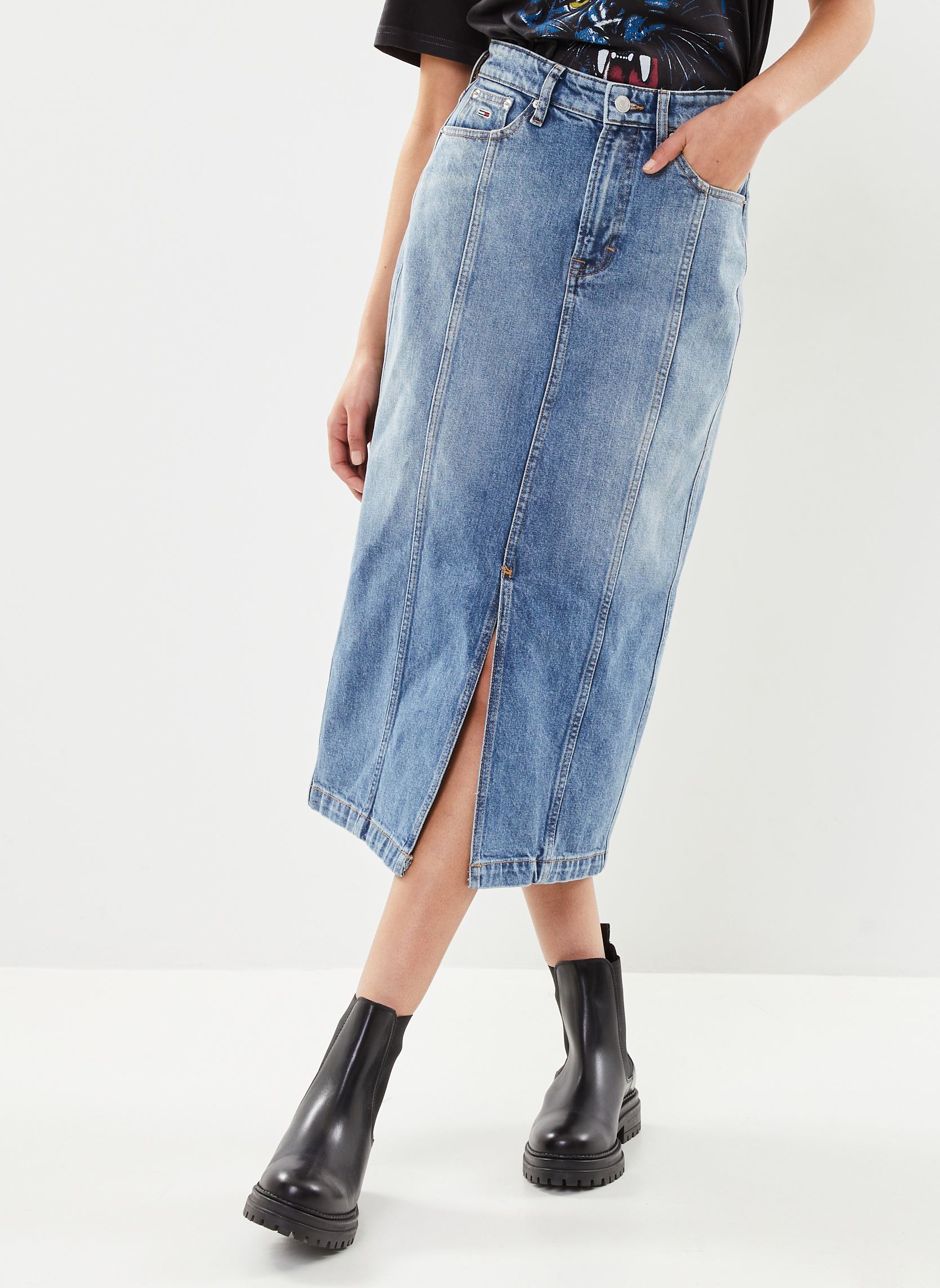Vêtements Tommy Jeans Claire Hgh Midi Skir pour Accessoires