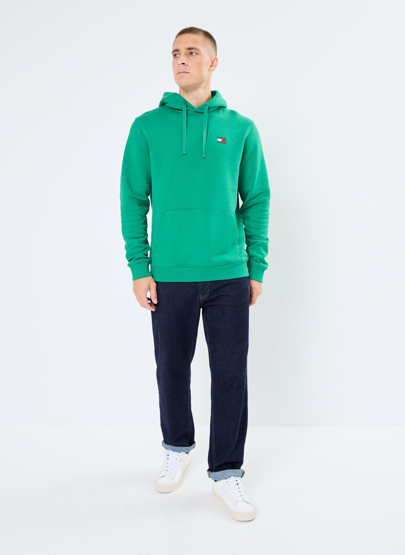Hoodies Tjm Reg Badge Hoodie heren groen Tommy Jeans Hoodies Tjm Reg Badge Hoodie heren groen GREEN MALACHITE