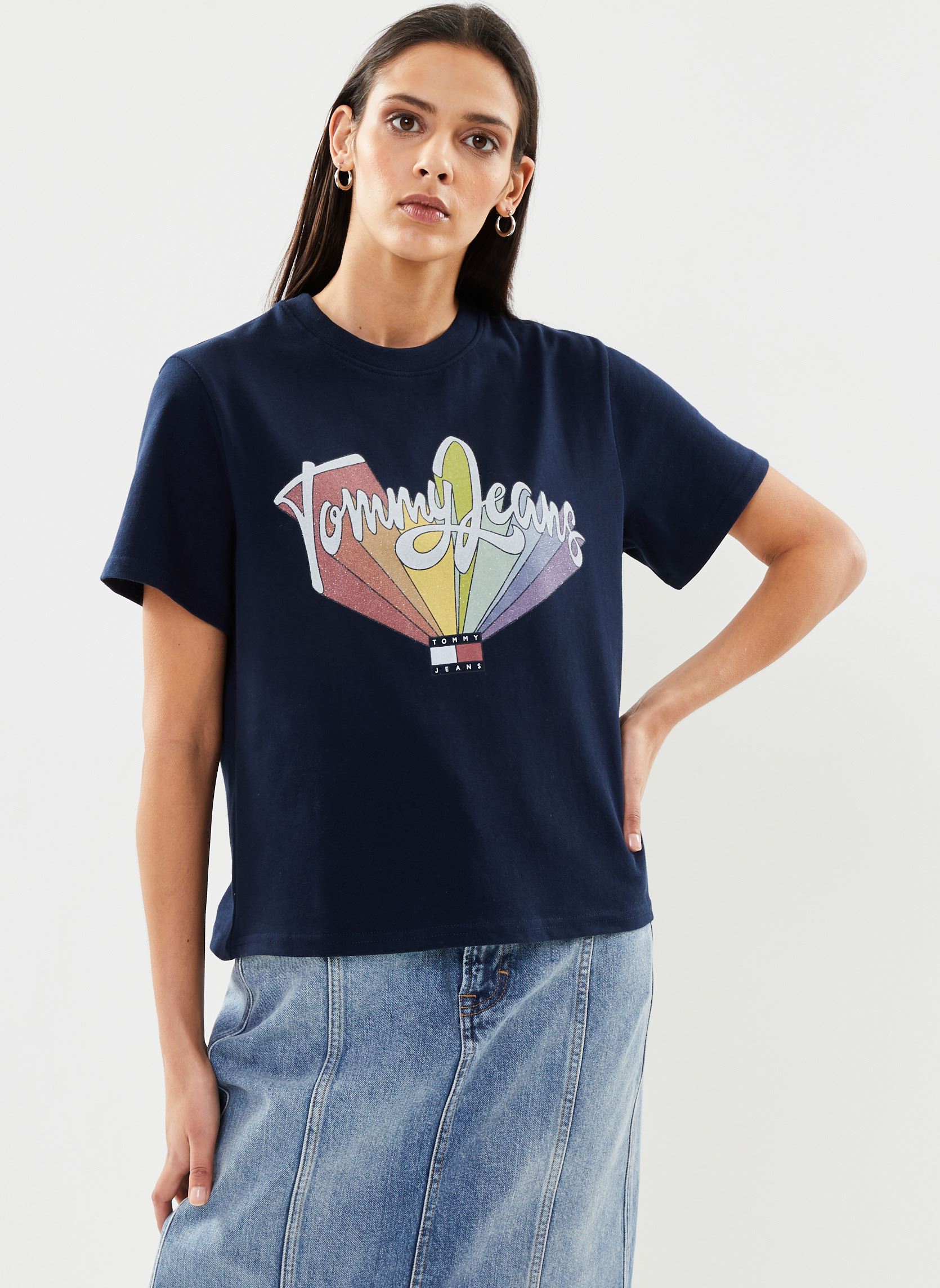 T shirt Tommy Jeans TJW BXY RAINBOW FLAG TEE EU - vue 2