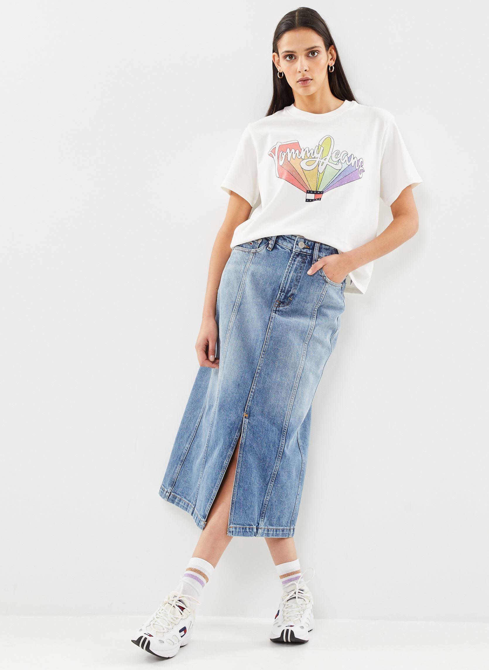 Camisetas de manga corta Tjw Bxy Rainbow Flag mujer blanco Tommy Jeans Camisetas de manga corta Tjw Bxy Rainbow Flag mujer blanco WHITE