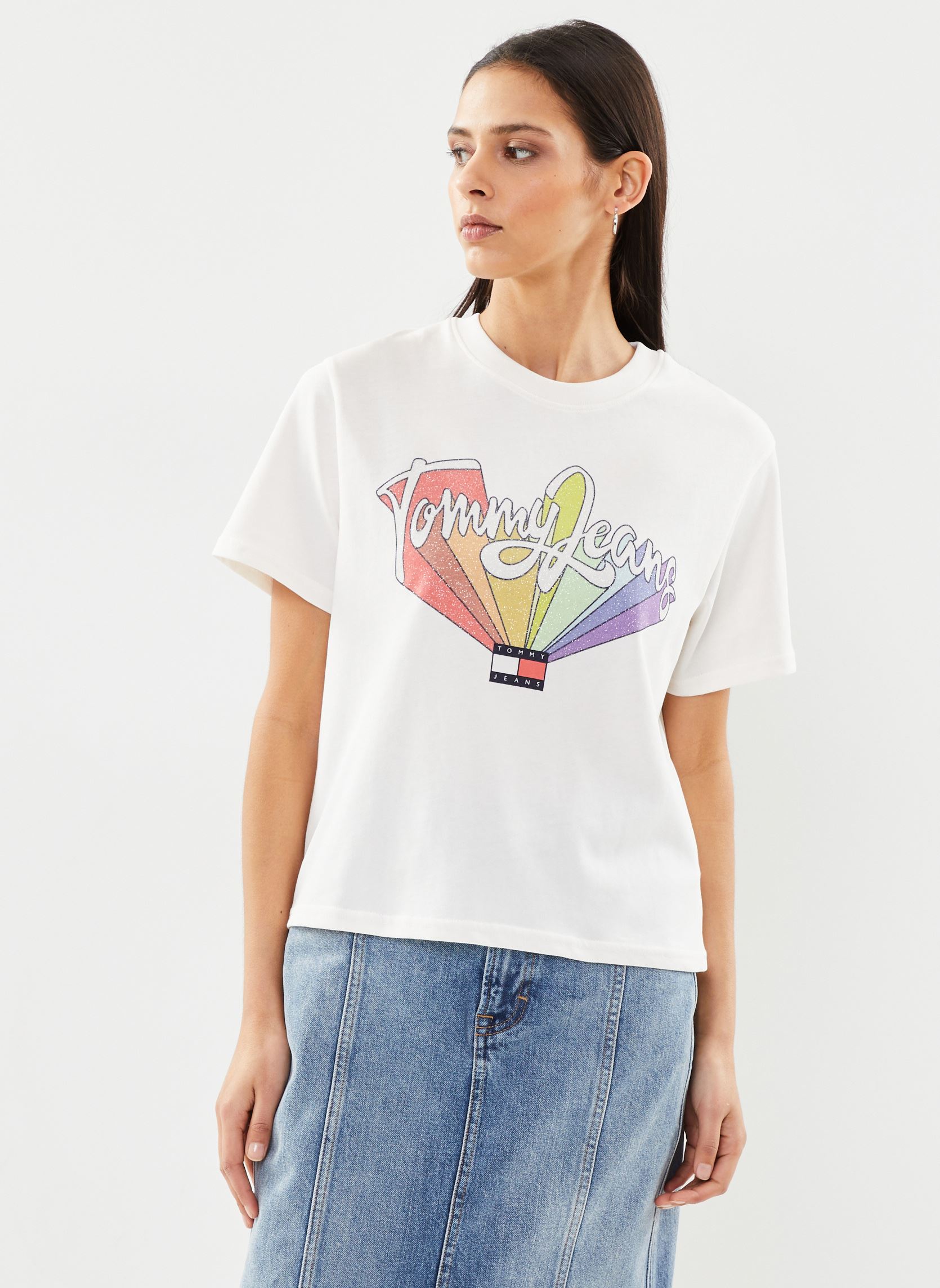 T shirt Tommy Jeans TJW BXY RAINBOW FLAG TEE EU - vue 3