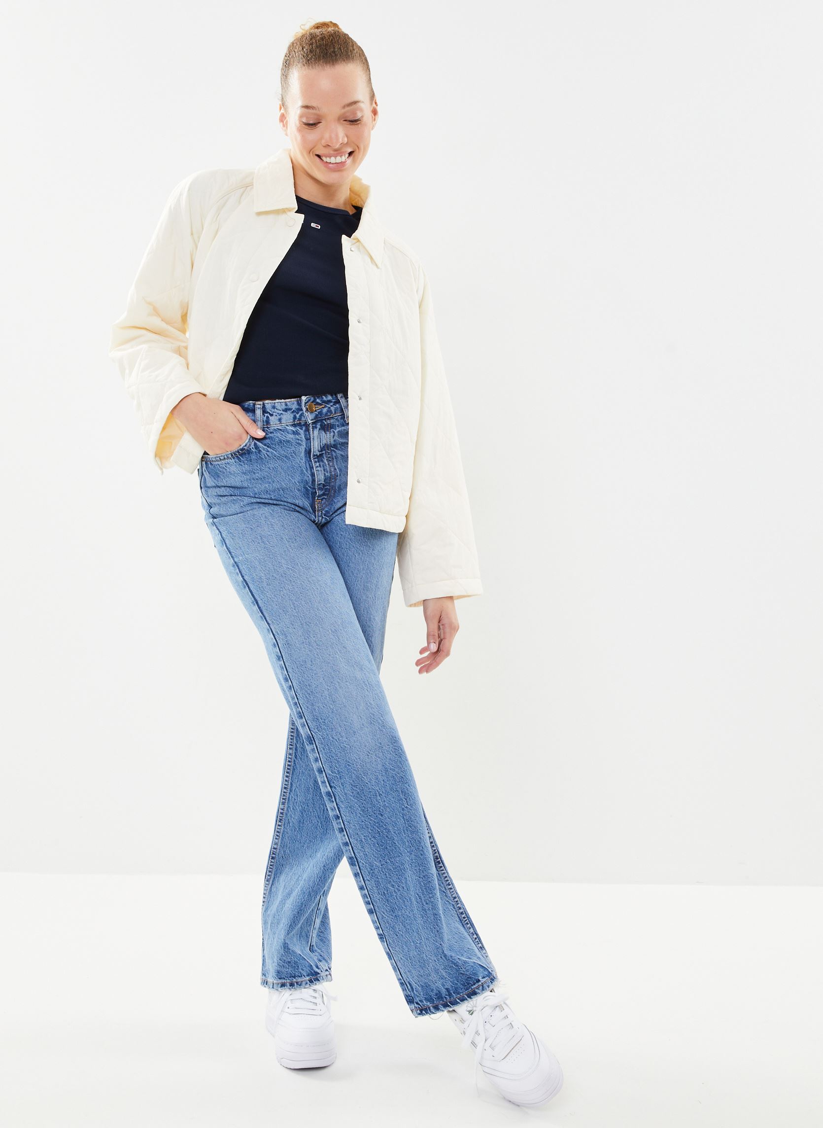 Tee-shirts manches courtes Tjw Slim Essential R femme bleu Tommy Jeans Tee-shirts manches courtes Tjw Slim Essential R femme bleu Blue