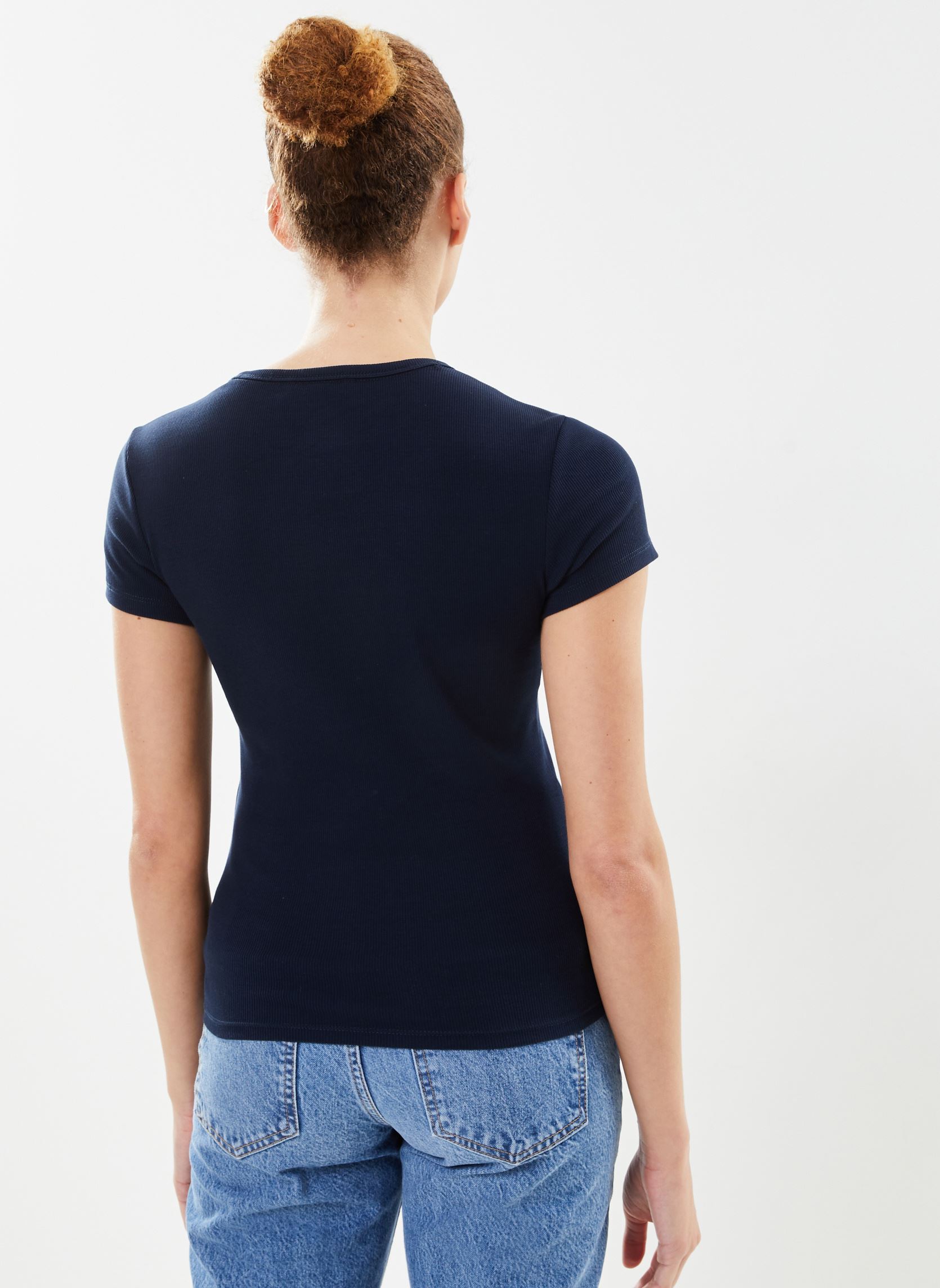 Tee-shirts manches courtes Tjw Slim Essential R femme bleu Tommy Jeans Tee-shirts manches courtes Tjw Slim Essential R femme bleu Blue