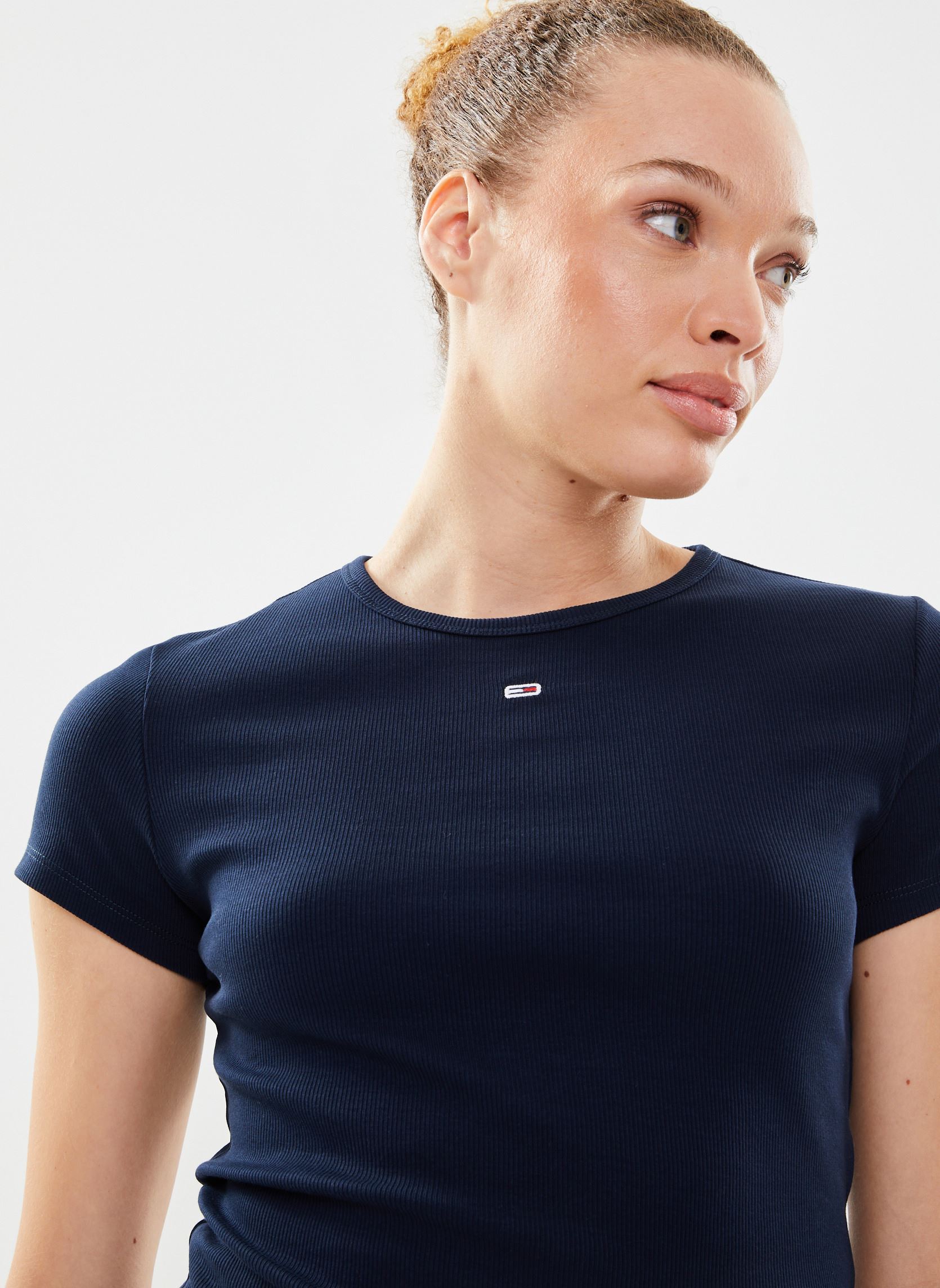 Tee-shirts manches courtes Tjw Slim Essential R femme bleu Tommy Jeans Tee-shirts manches courtes Tjw Slim Essential R femme bleu Blue