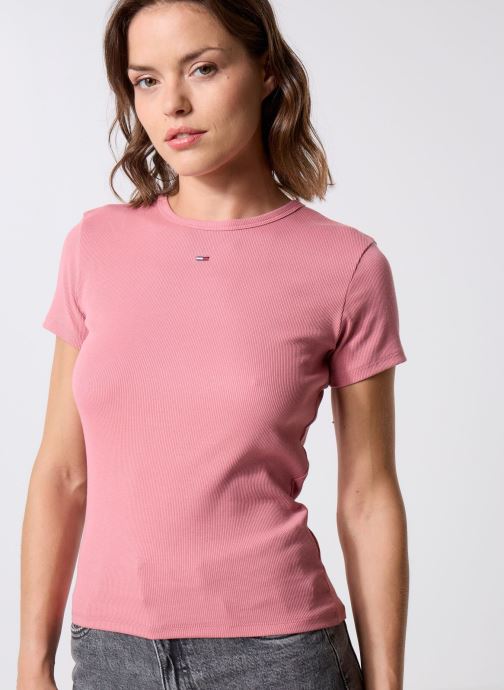 Tommy Jeans T-shirts met korte mouwen Tjw Slim Essential R dames roze