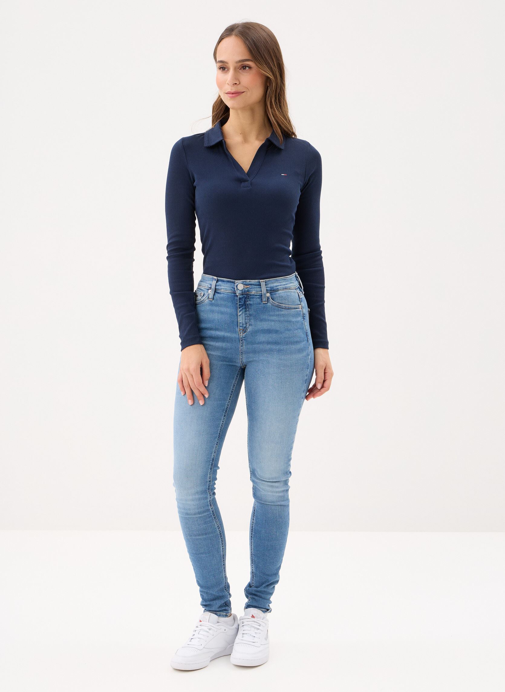 Tee-shirts manches courtes Tjw Slim Essential R femme bleu Tommy Jeans Tee-shirts manches courtes Tjw Slim Essential R femme bleu DARK NIGHT NAVY