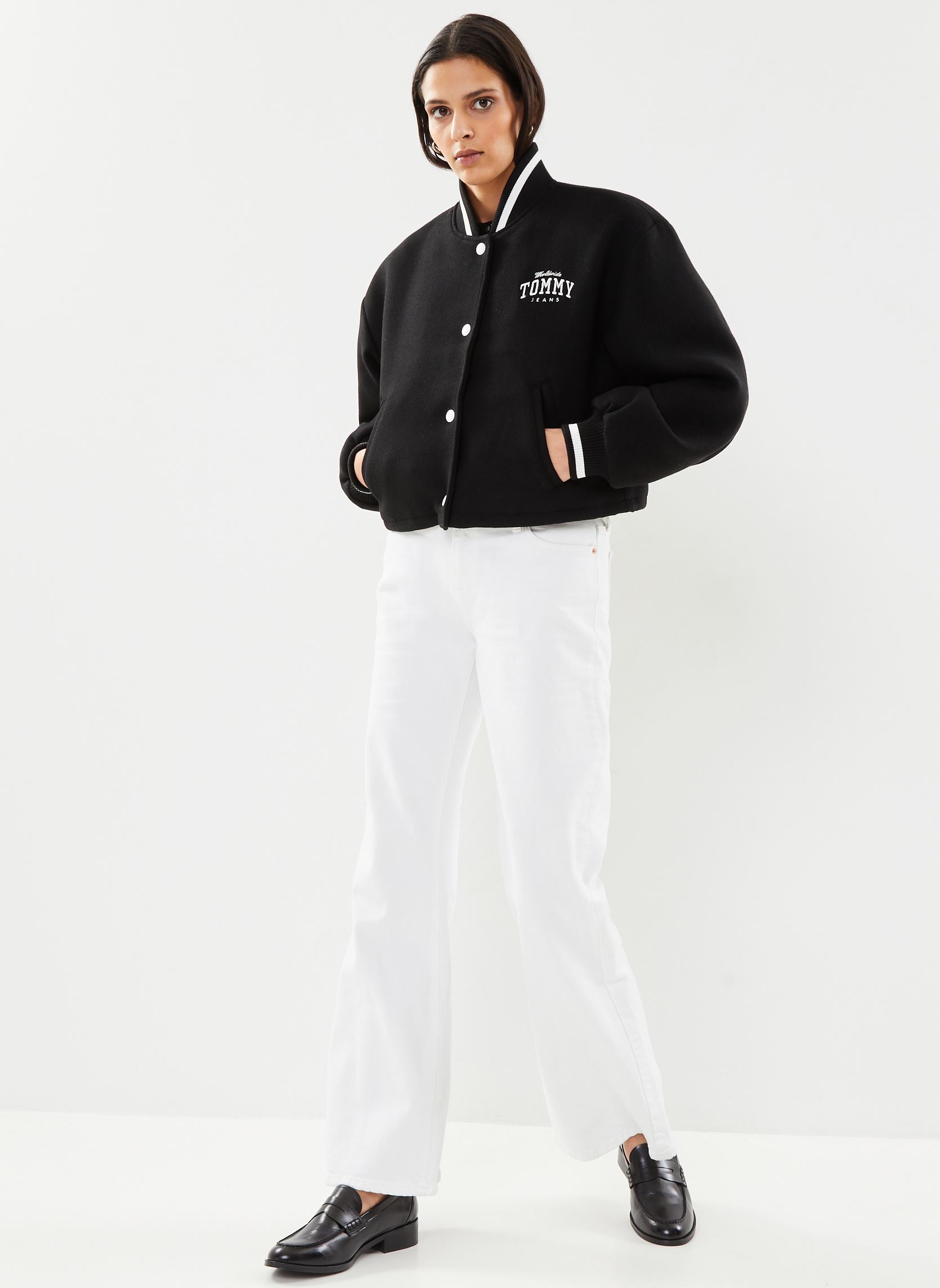 Giubbotti Tjw Crp Wool Varsity donna nero Tommy Jeans Giubbotti Tjw Crp Wool Varsity donna nero BLACK