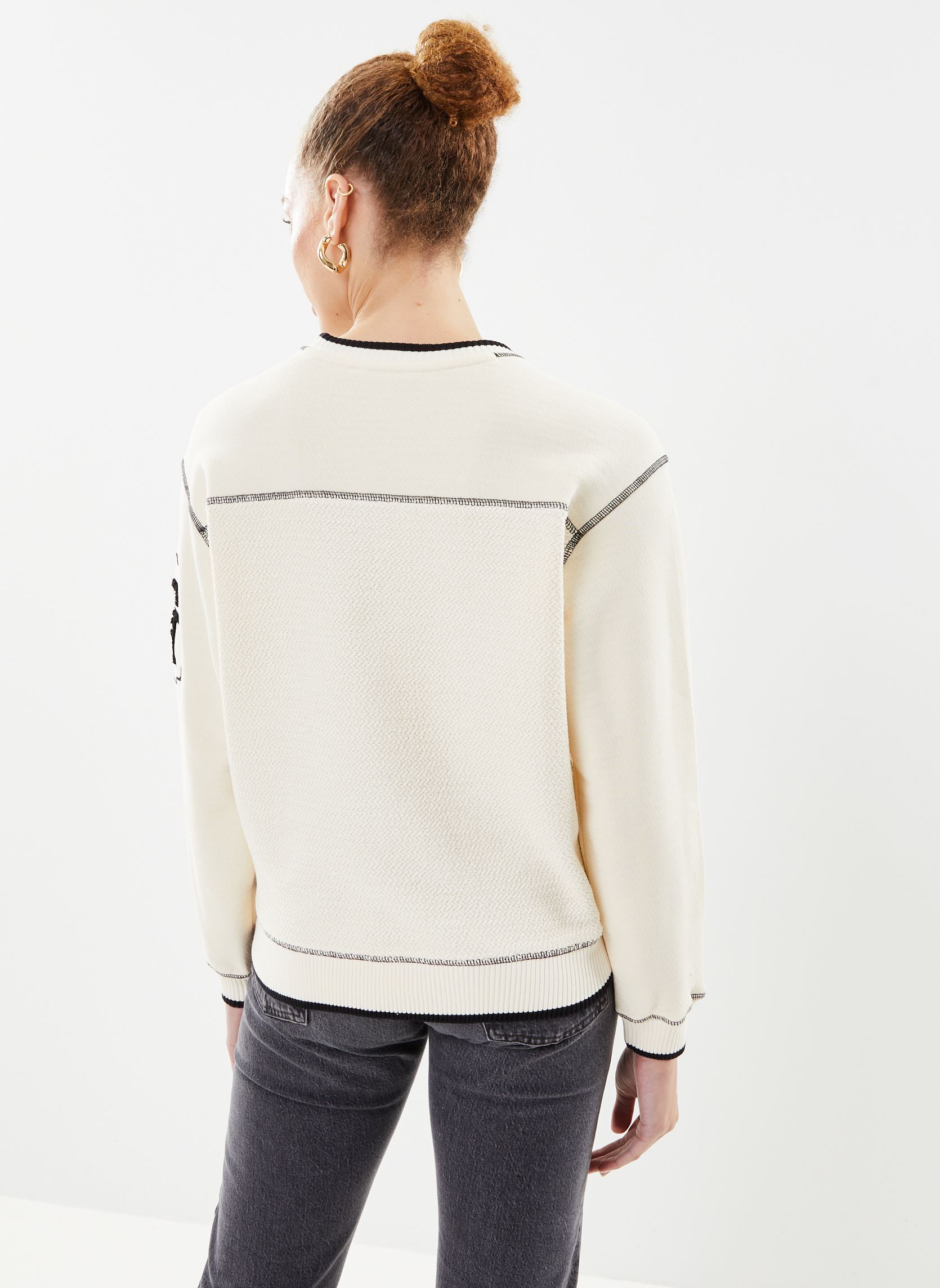 Sweatshirts Lrg Smd Texture C-Nk femme beige Tommy Hilfiger Sweatshirts Lrg Smd Texture C-Nk femme beige BEIGE