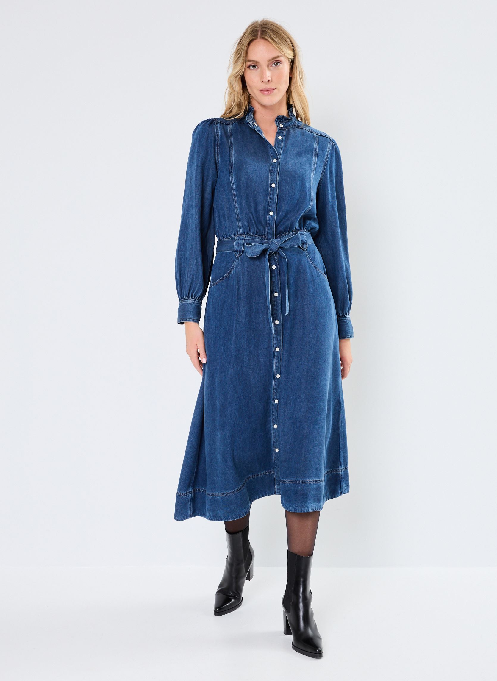 Robes Chona femme bleu Suncoo Robes Chona femme bleu Bleu Jeans