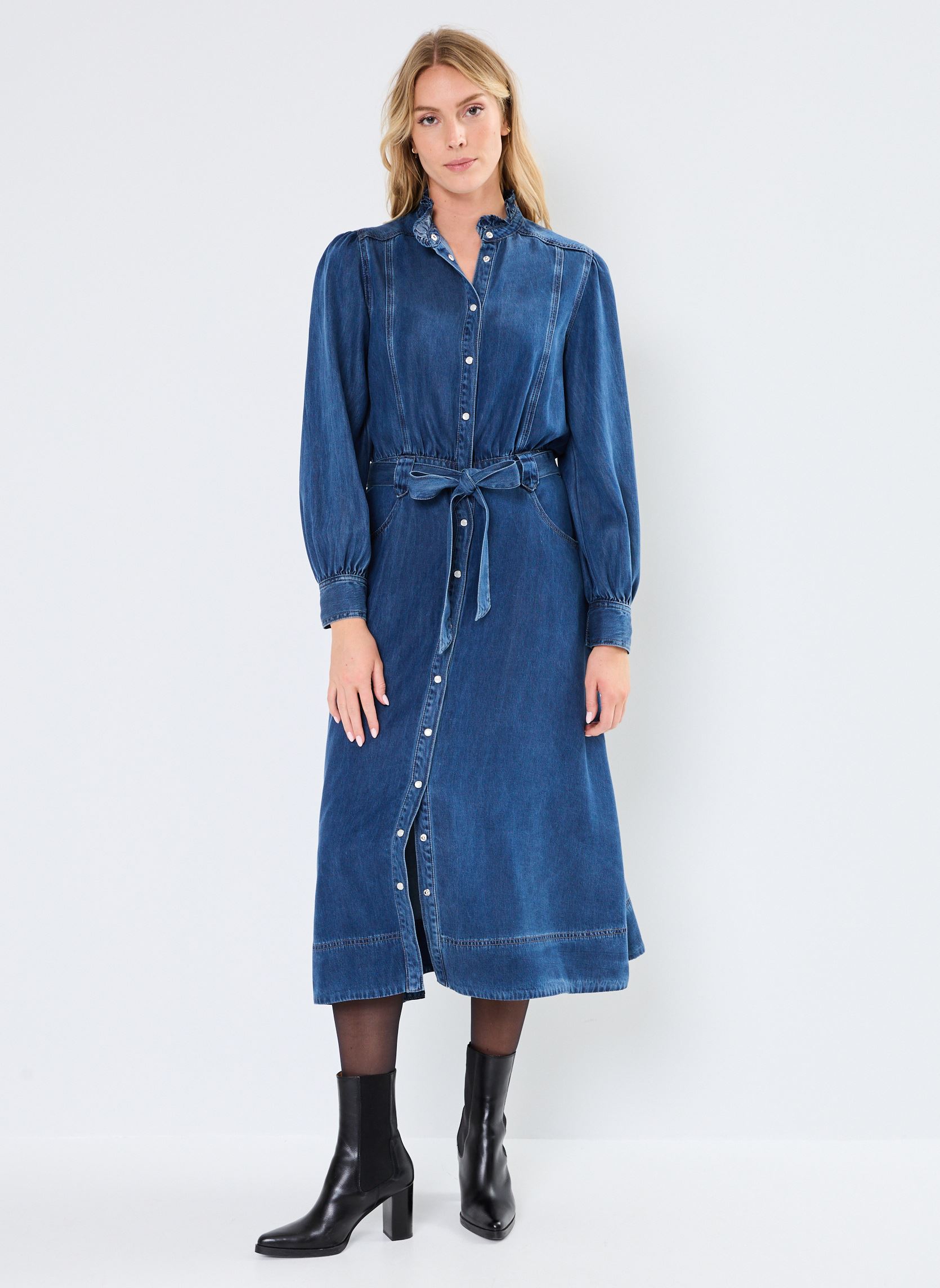 Robes Chona femme bleu Suncoo Robes Chona femme bleu Bleu Jeans
