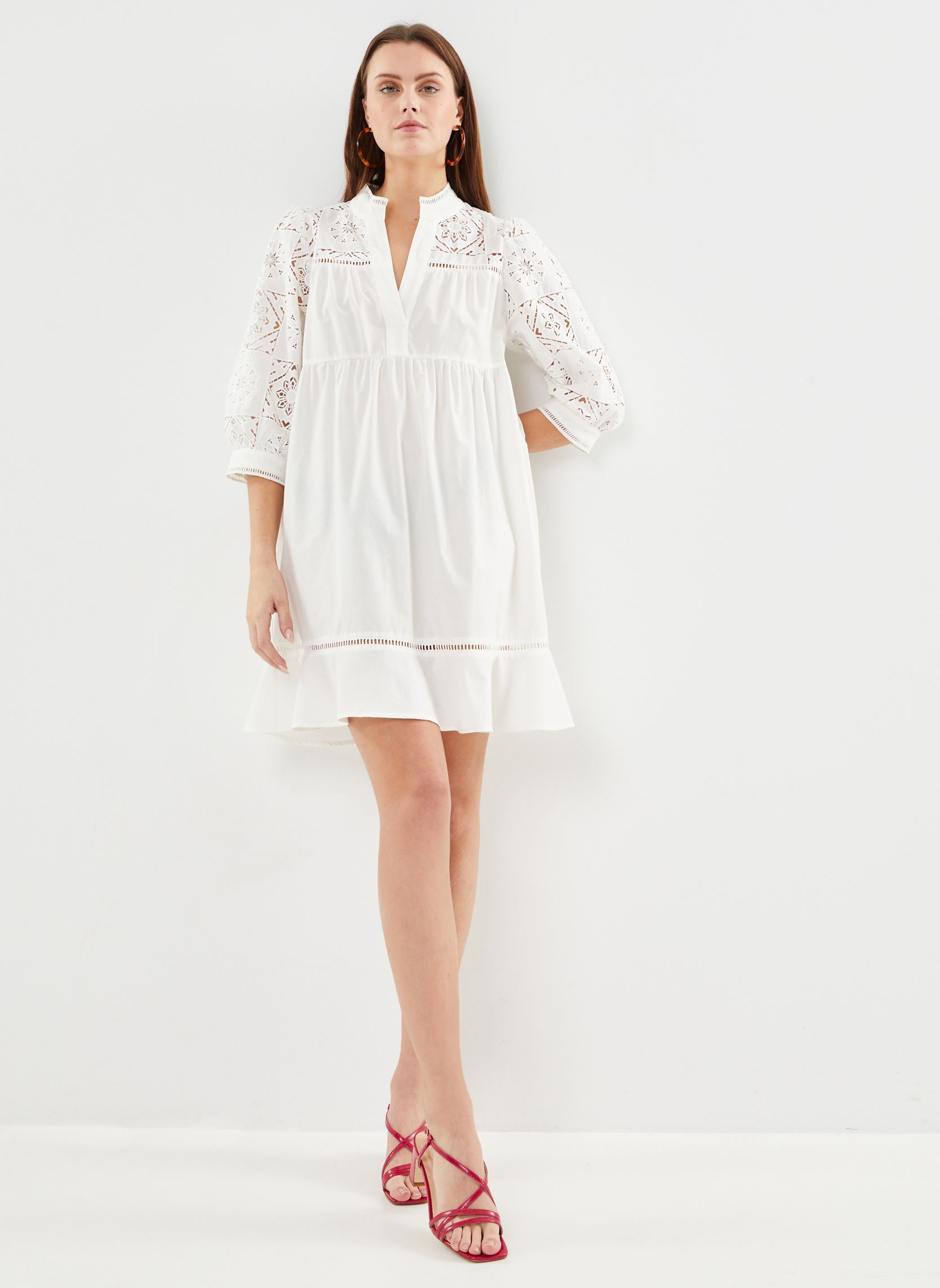 Kleider Ceylan damen weiß Suncoo Kleider Ceylan damen weiß Blanc cassé