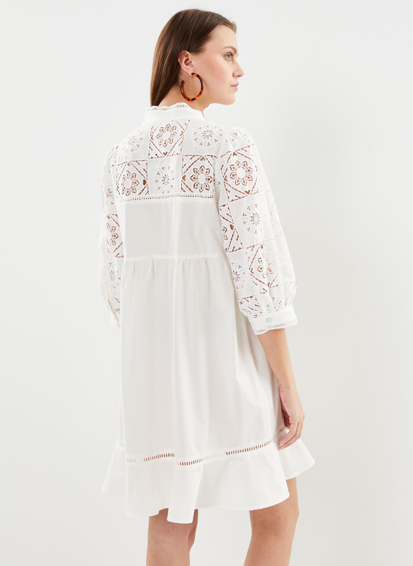 Kleider Ceylan damen weiß Suncoo Kleider Ceylan damen weiß Blanc cassé