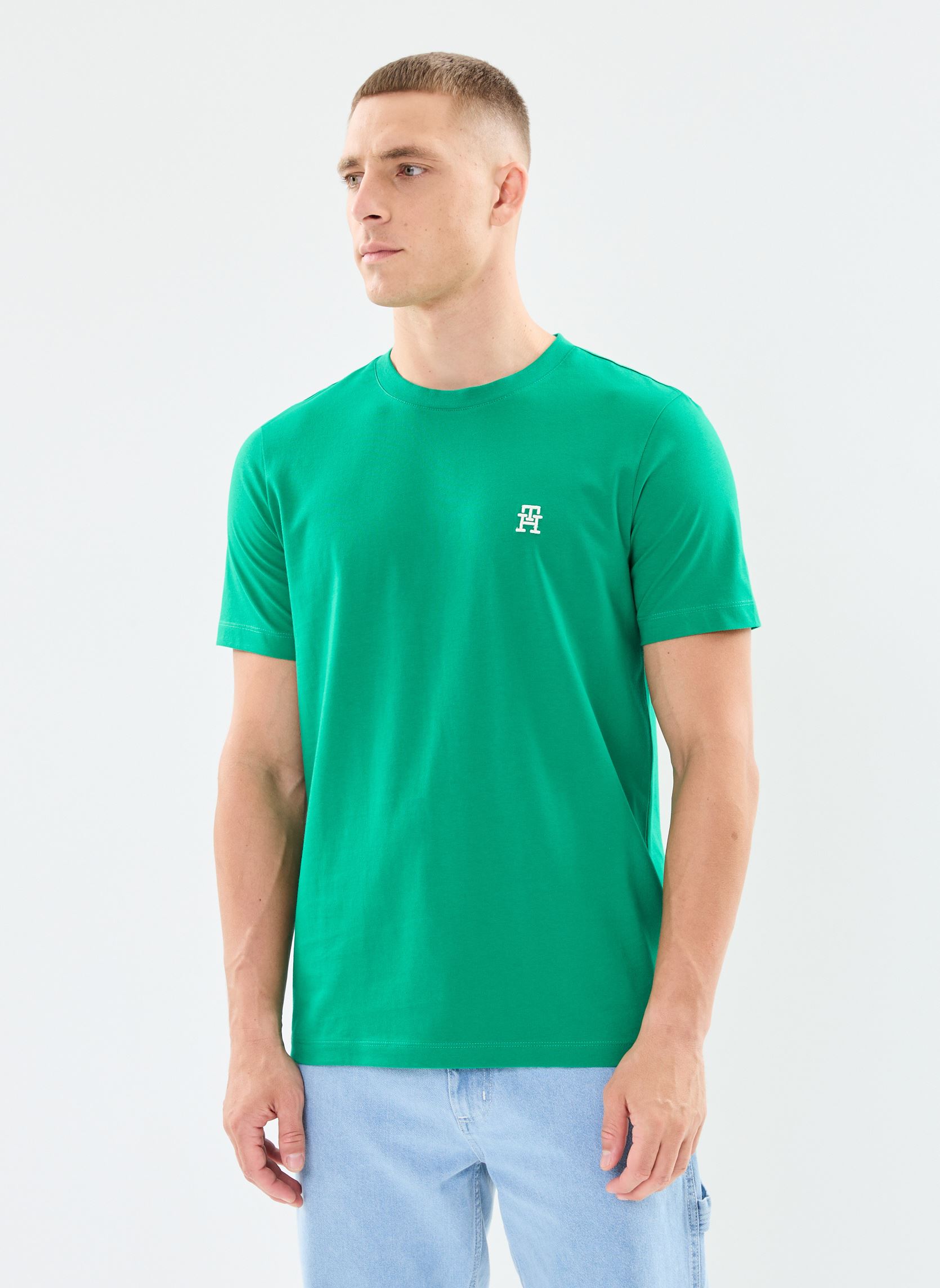 Kurzarm-T-Shirts Monogram Imd Tee herren grün Tommy Hilfiger Kurzarm-T-Shirts Monogram Imd Tee herren grün OLYMPIC GREEN