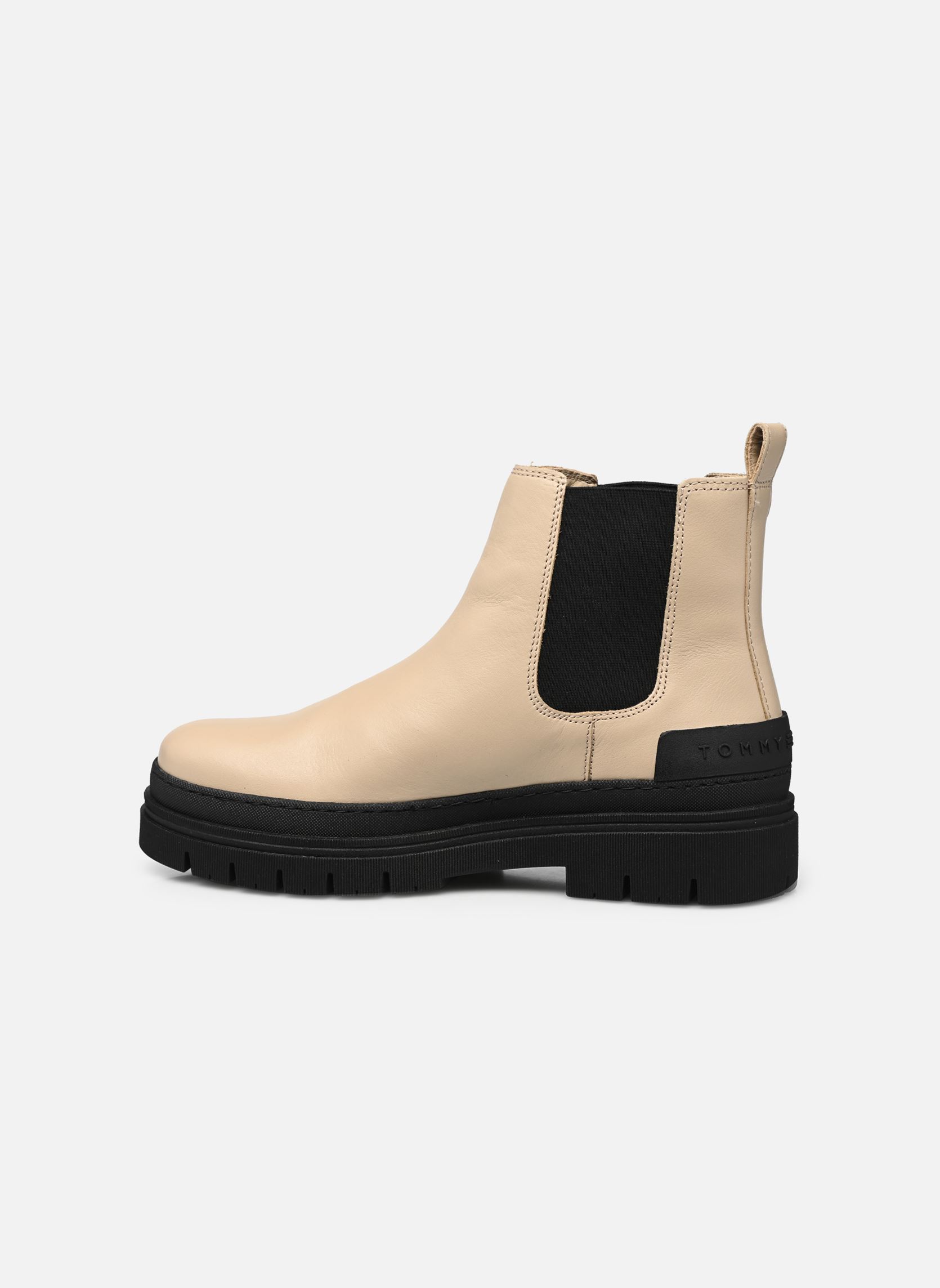 Stiefeletten und Stiefel CASUAL LEATHER FLAT damen beige Tommy Hilfiger Stiefeletten und Stiefel CASUAL LEATHER FLAT damen beige WHITE CLAY