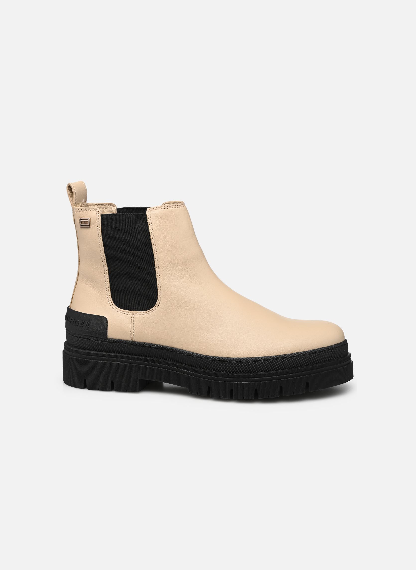 Stiefeletten und Stiefel CASUAL LEATHER FLAT damen beige Tommy Hilfiger Stiefeletten und Stiefel CASUAL LEATHER FLAT damen beige WHITE CLAY
