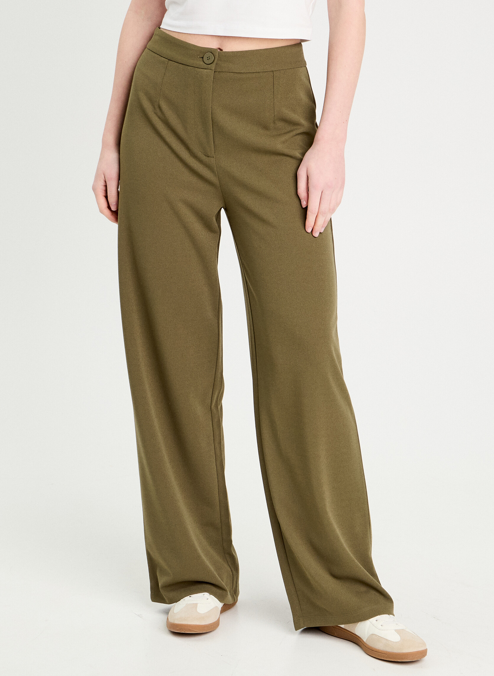 Pantalons droit CITYWIDEFEEL femme vert Cache Cache Pantalons droit CITYWIDEFEEL femme vert Kaki