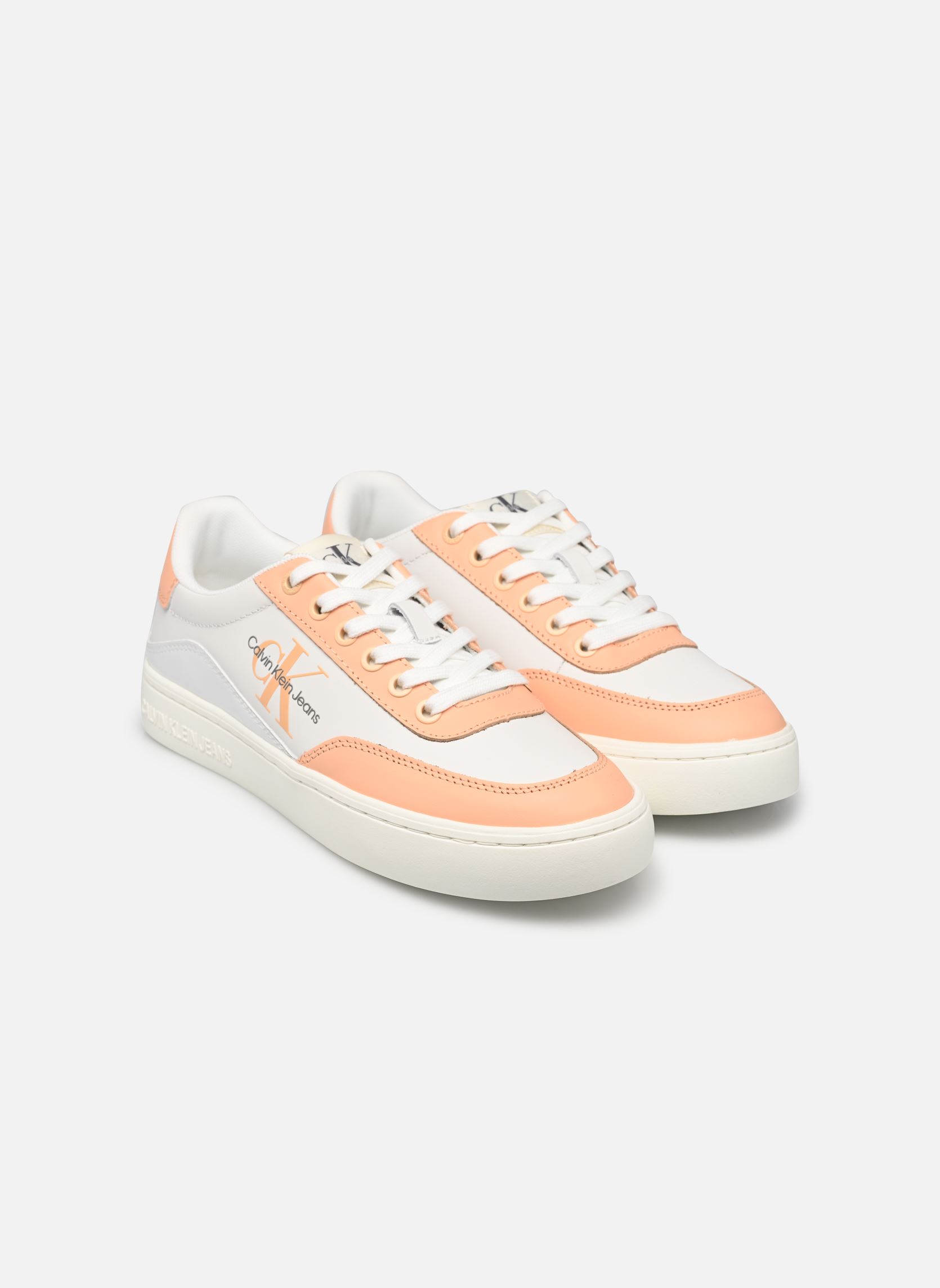 Sneakers CLASSIC CUPSOLE LOW dames wit Calvin Klein Sneakers CLASSIC CUPSOLE LOW dames wit BRIGHT WHITE/APRICOT ICE