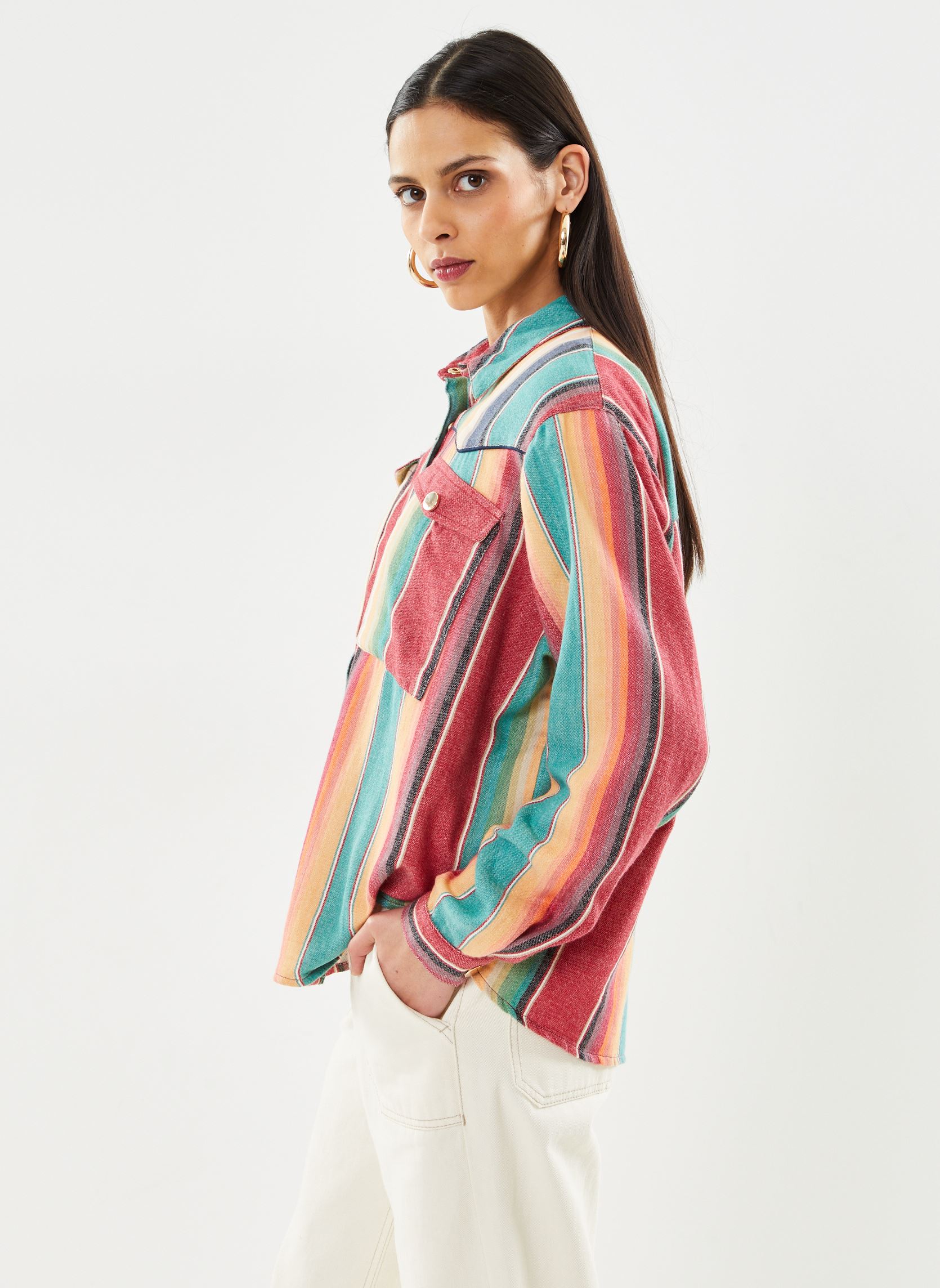 Chemise Femme Ariat, Taille S, Motif Géométrique, 100% Coton, Manches Longues