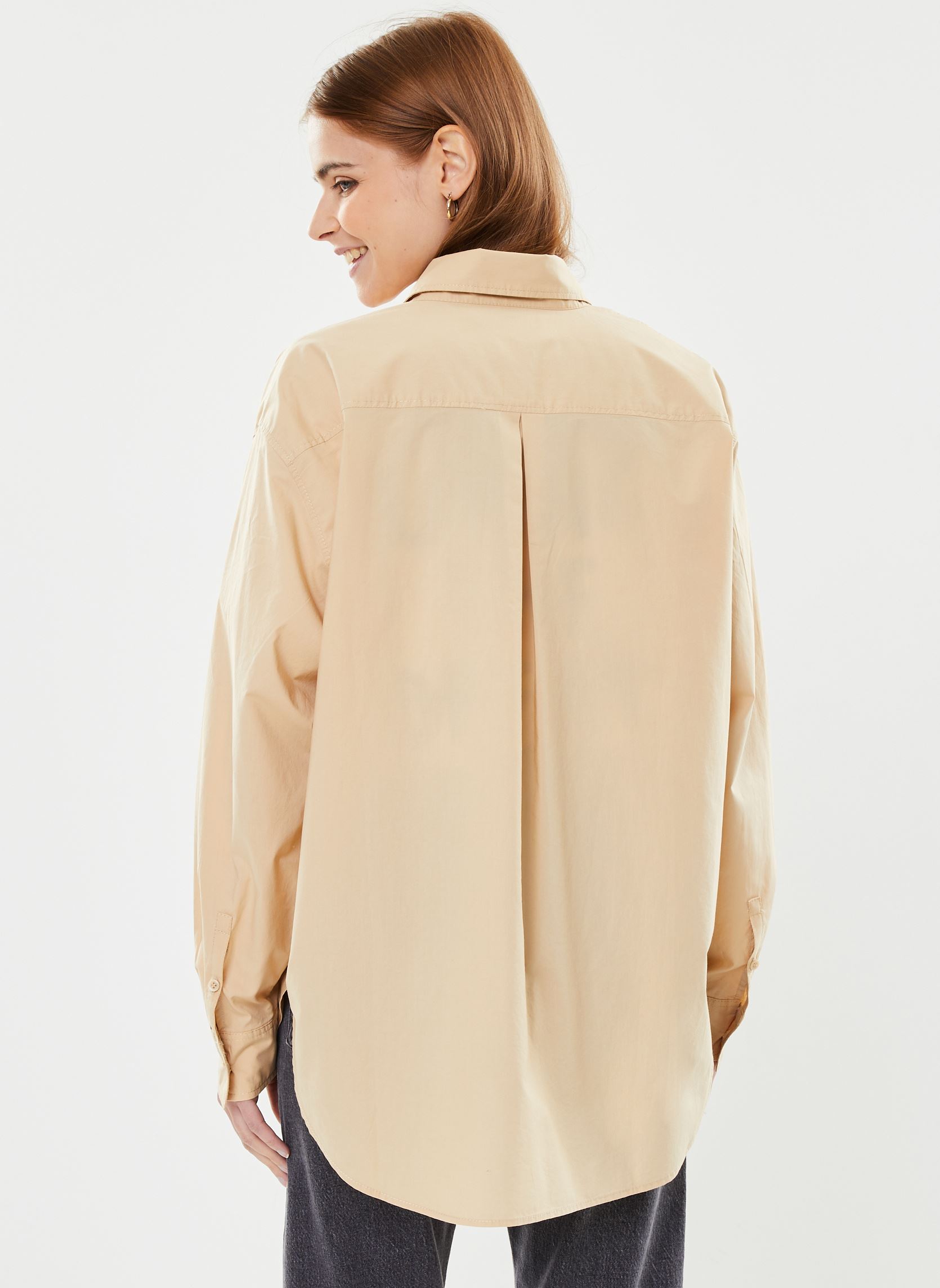 Chemises manches longues Woven Label Relaxed femme beige Calvin Klein Jeans Chemises manches longues Woven Label Relaxed femme beige BEIGE