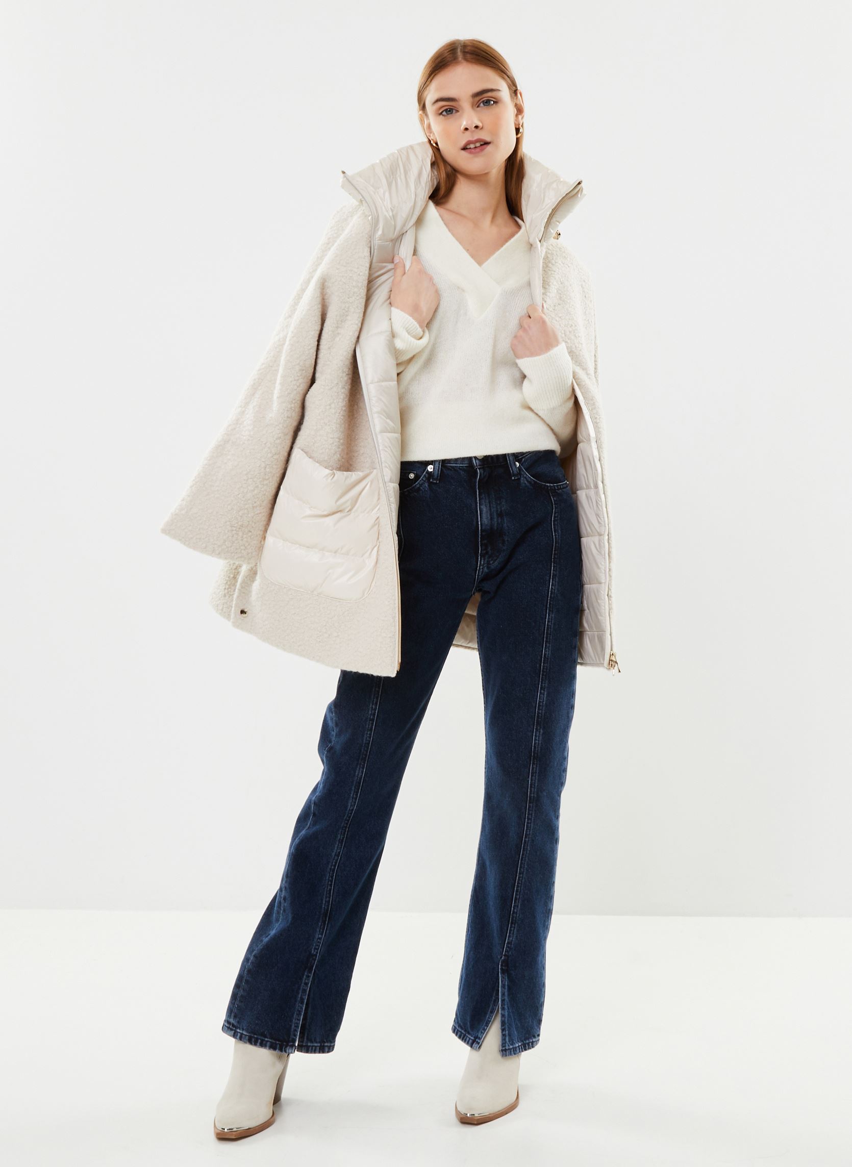 Pantalons larges Authentic Bootcut Fr femme bleu Calvin Klein Jeans Pantalons larges Authentic Bootcut Fr femme bleu DENIM