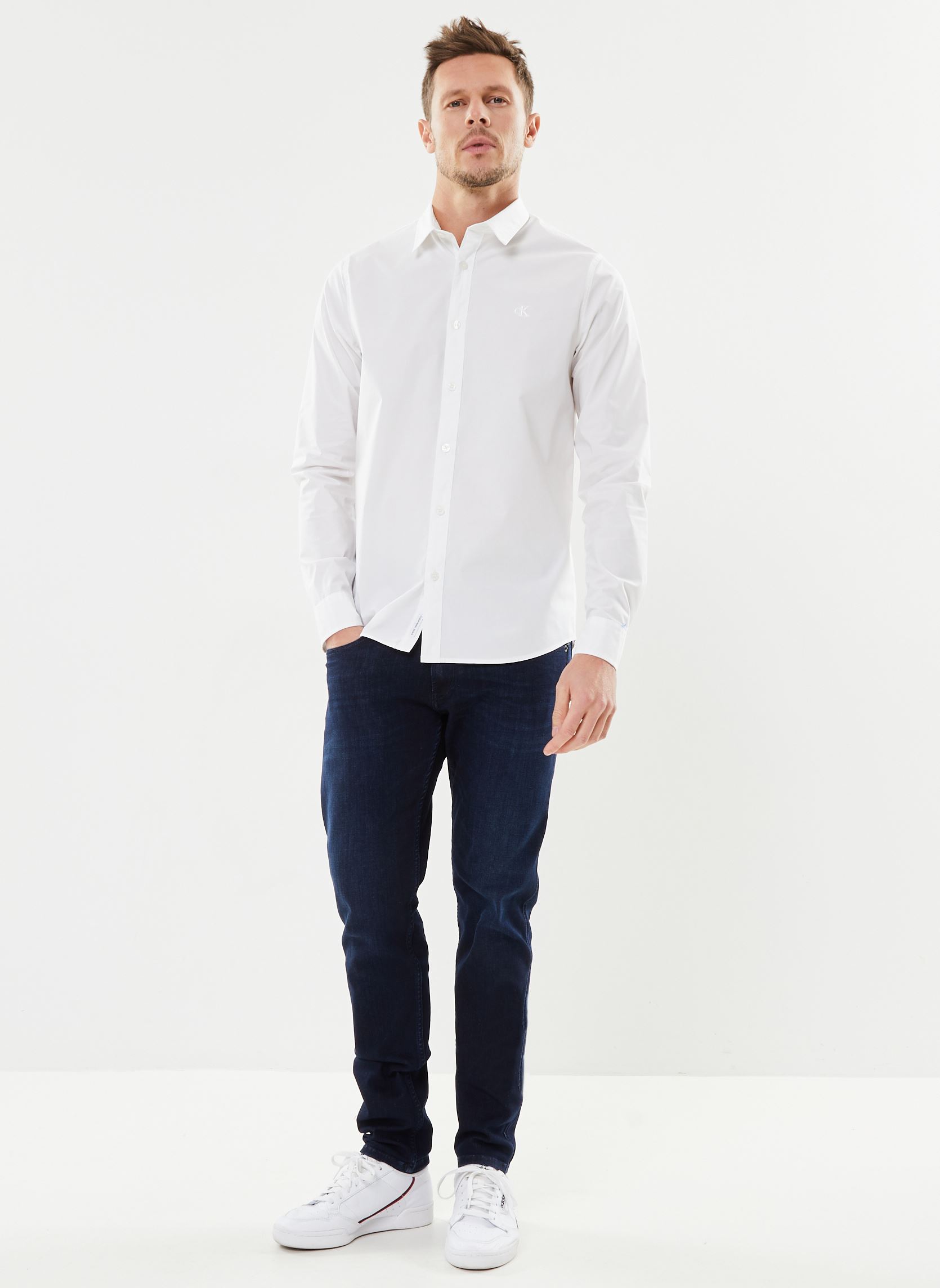 Tee-shirts manches courtes Slim Stretch Shirt homme blanc Calvin Klein Jeans Tee-shirts manches courtes Slim Stretch Shirt homme blanc WHITE