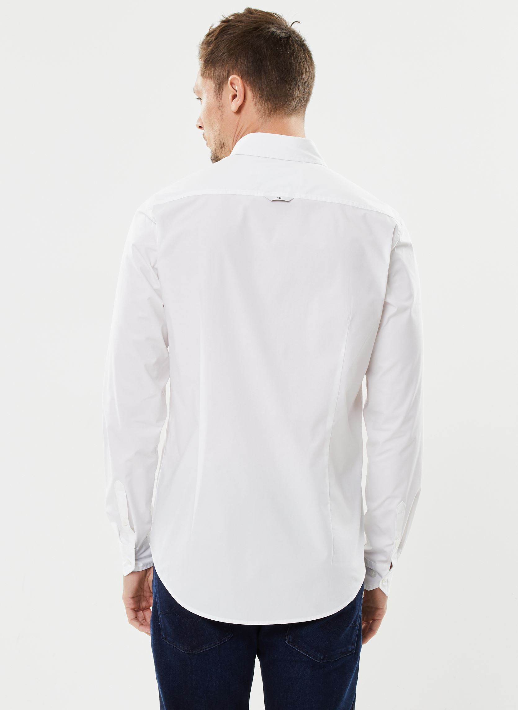 Tee-shirts manches courtes Slim Stretch Shirt homme blanc Calvin Klein Jeans Tee-shirts manches courtes Slim Stretch Shirt homme blanc WHITE