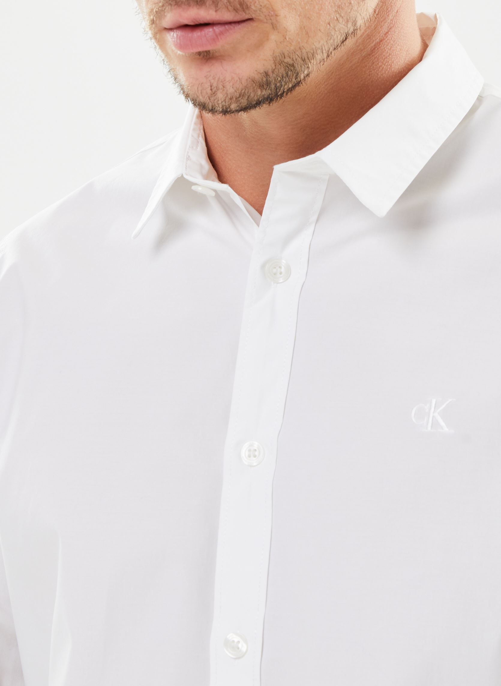 Tee-shirts manches courtes Slim Stretch Shirt homme blanc Calvin Klein Jeans Tee-shirts manches courtes Slim Stretch Shirt homme blanc WHITE
