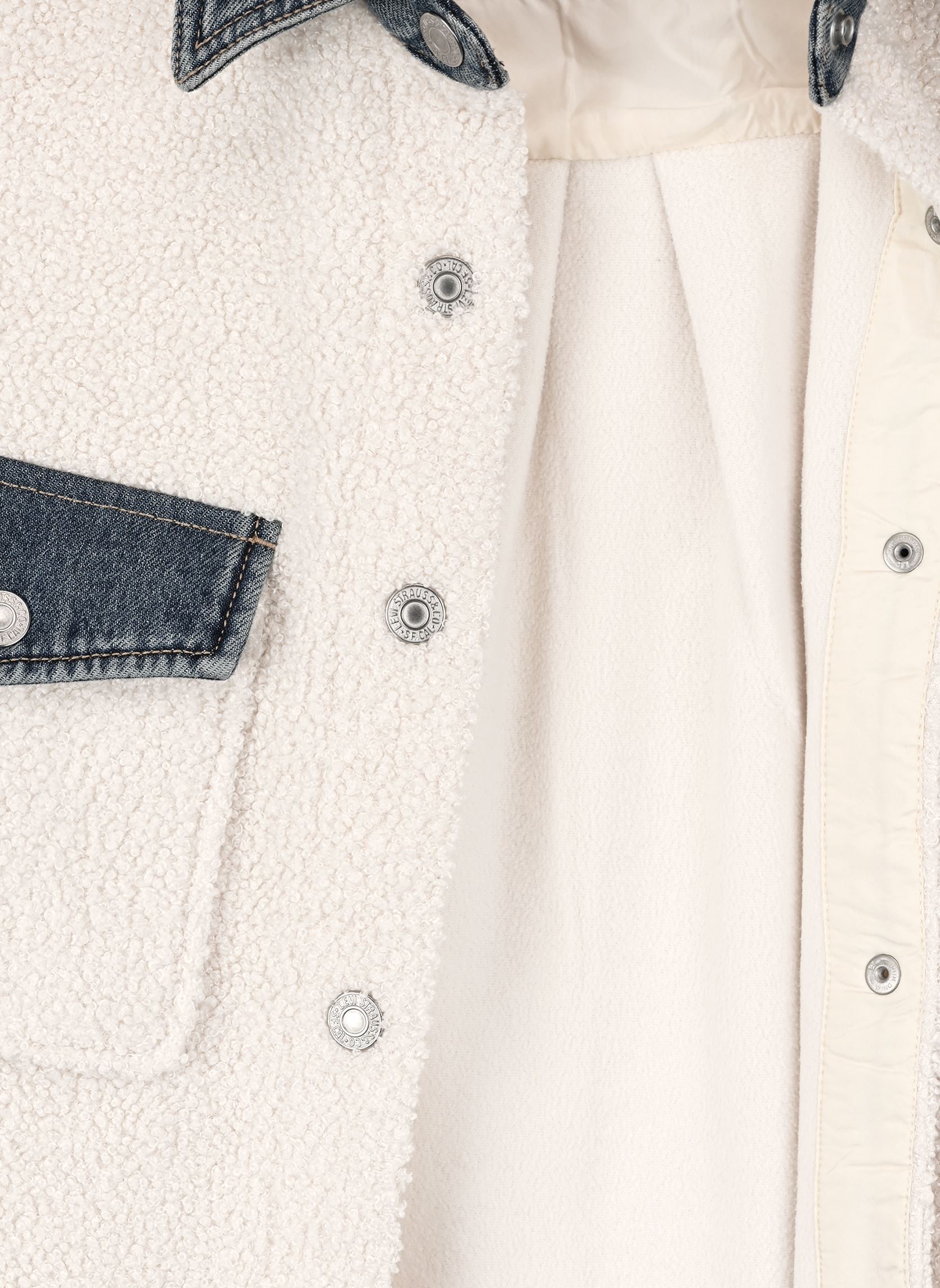 Vestes en jean Nola Sherpa Shacket femme beige Levi's Vestes en jean Nola Sherpa Shacket femme beige Almond Milk