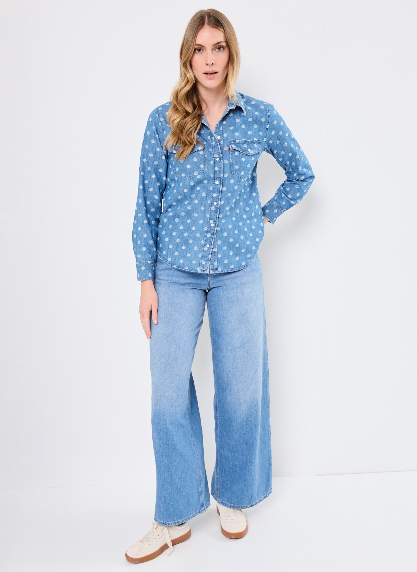 Chemises manches longues Iconic Western femme bleu Levi's Chemises manches longues Iconic Western femme bleu CATT BLOCK PRINT DENIM DENIM