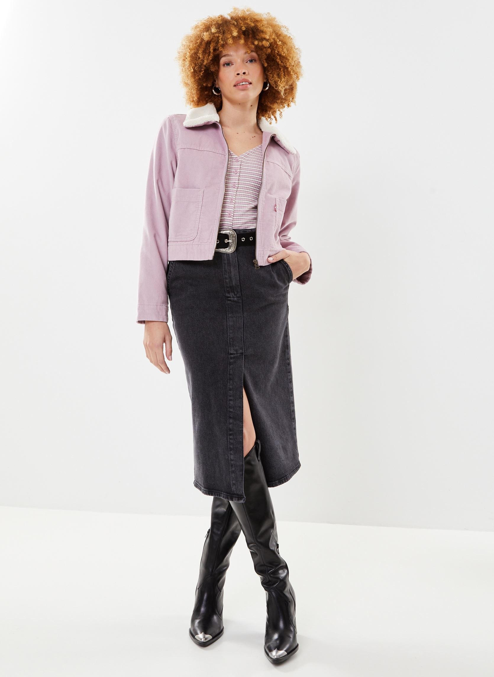 Jeansjacken T3 Retro Sherpa Trucker damen rosa Levi's Jeansjacken T3 Retro Sherpa Trucker damen rosa KEEPSAKE LILAC