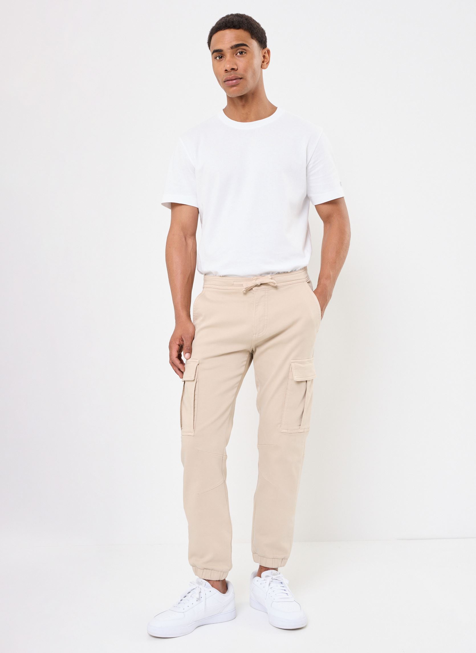 Pantalons chino PBAT cargo homme beige Marvin&Co Pantalons chino PBAT cargo homme beige CHATEAU GRAY