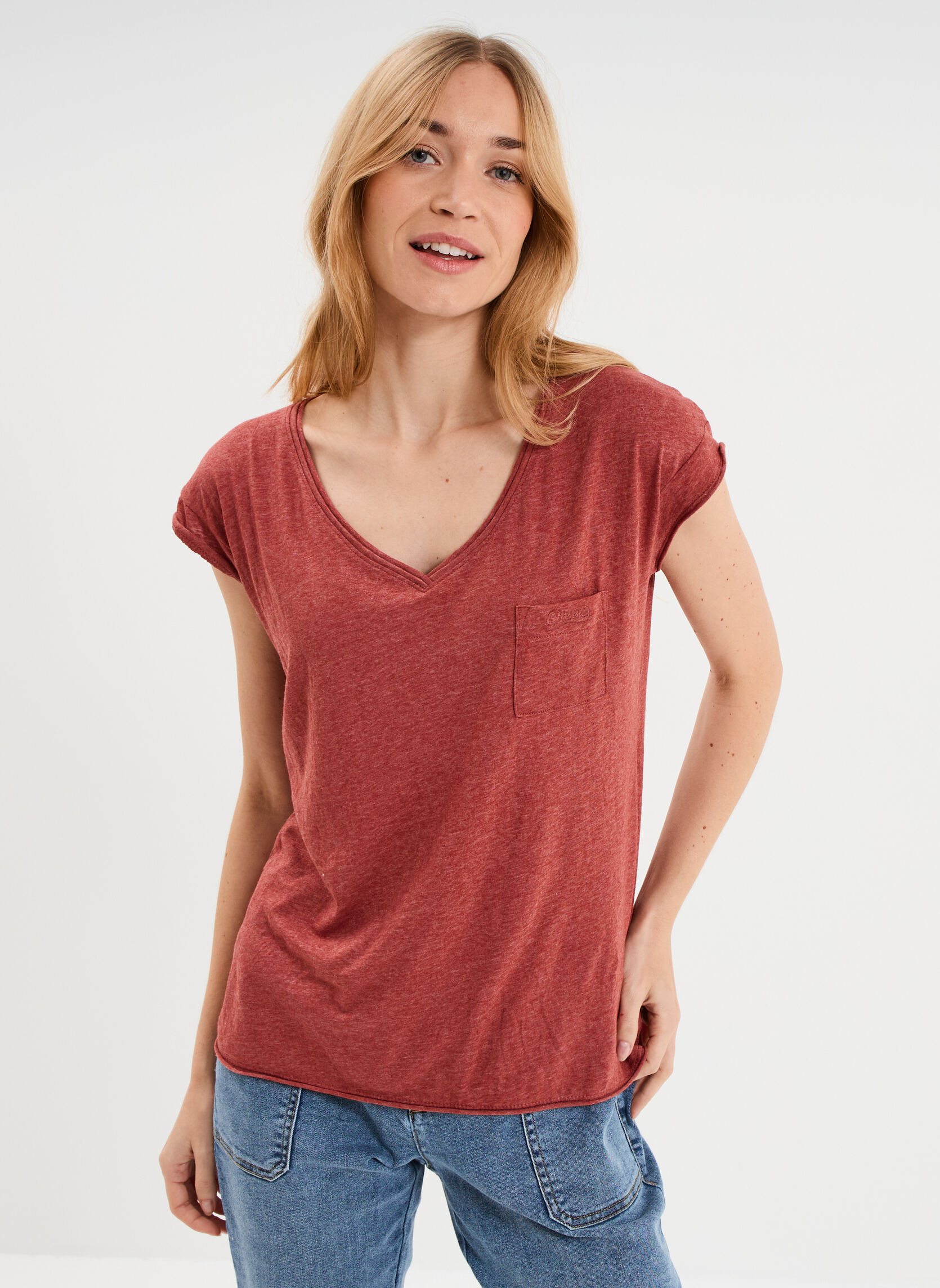 Tee-shirts T-shirt - CRE3ORANGE1 femme rouge CREEKS Tee-shirts T-shirt - CRE3ORANGE1 femme rouge Rouge foncé