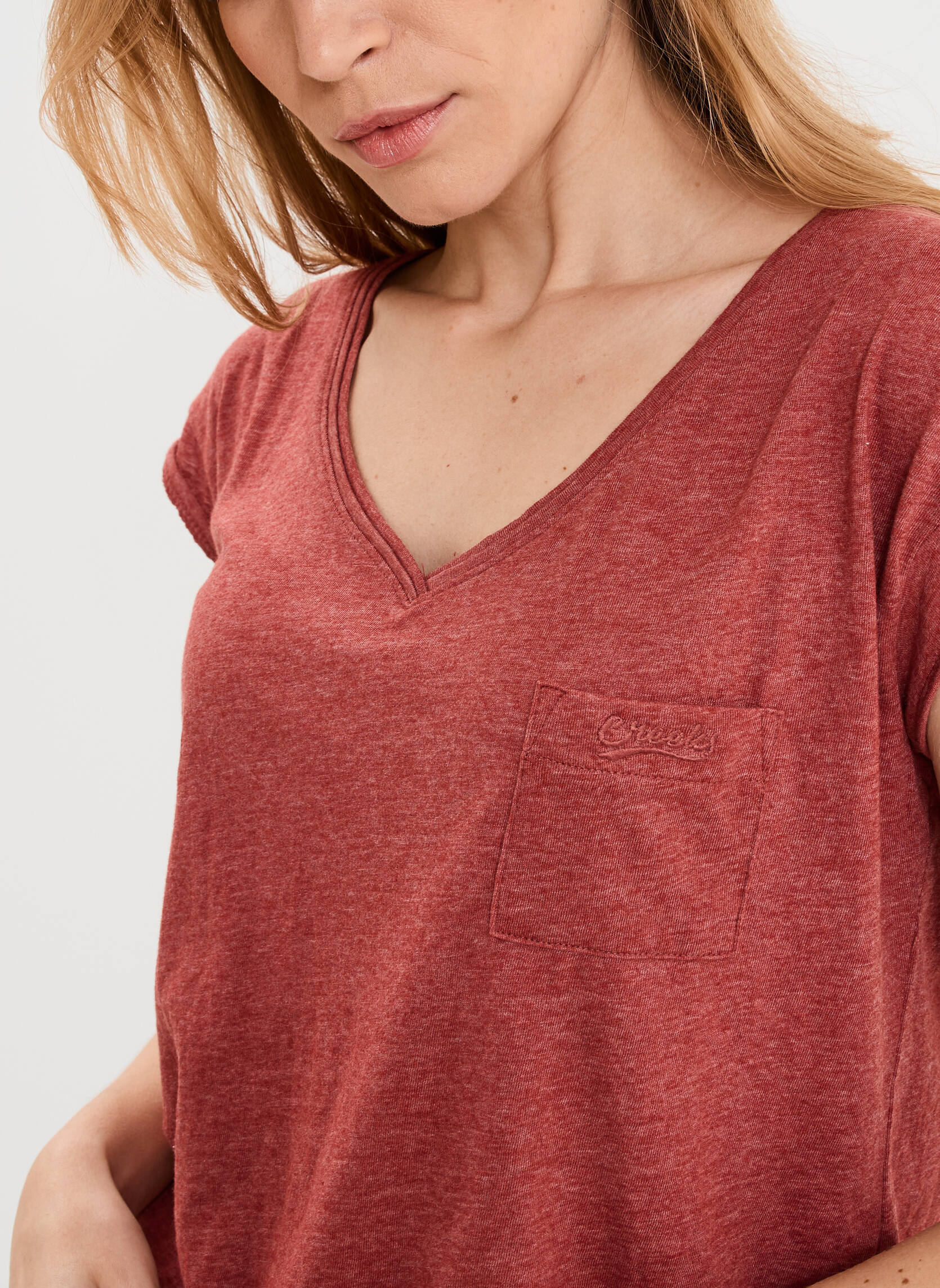 Tee-shirts T-shirt - CRE3ORANGE1 femme rouge CREEKS Tee-shirts T-shirt - CRE3ORANGE1 femme rouge Rouge foncé