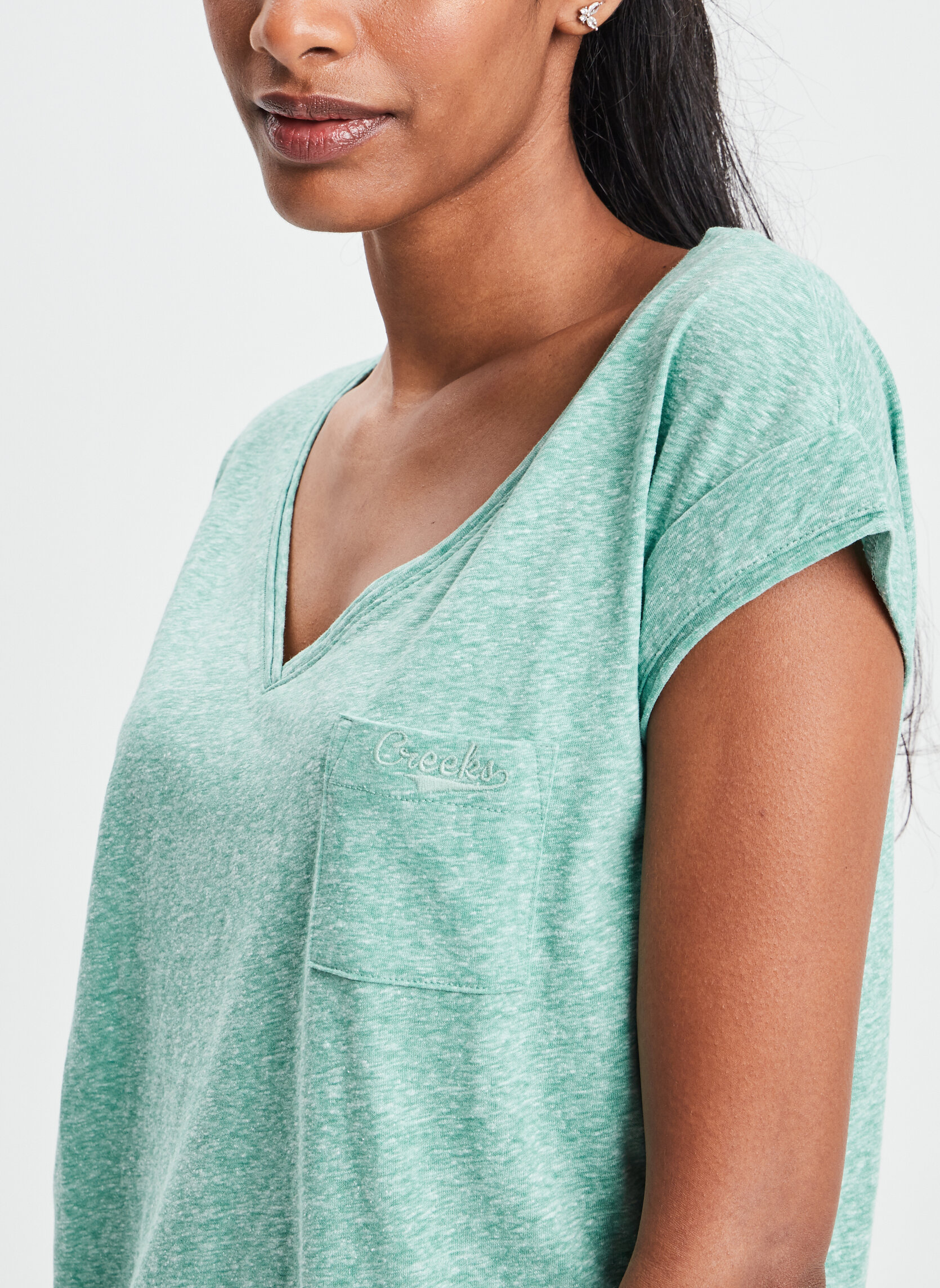 Tee-shirts T-shirt - CRE3ORANGE1 femme vert CREEKS Tee-shirts T-shirt - CRE3ORANGE1 femme vert Vert clair