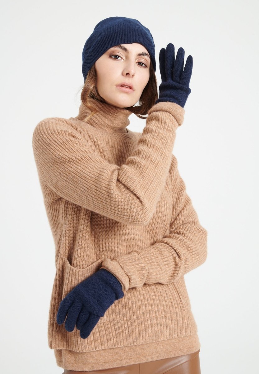 Gants UNI 4 femme bleu Studio Cashmere8 Gants UNI 4 femme bleu Bleu marine