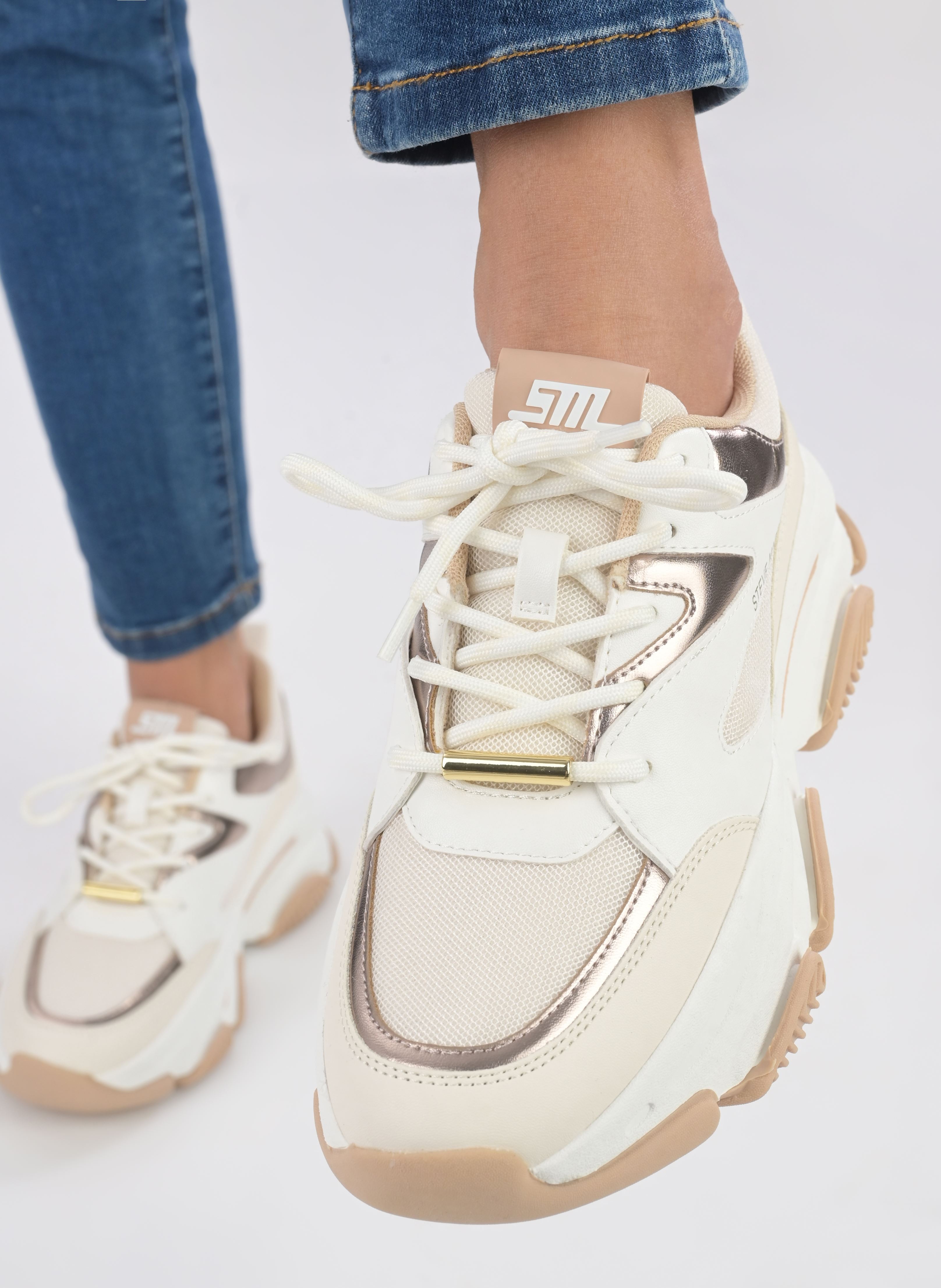 Baskets Progressive femme blanc Steve Madden Baskets Progressive femme blanc Cream Rose Gld