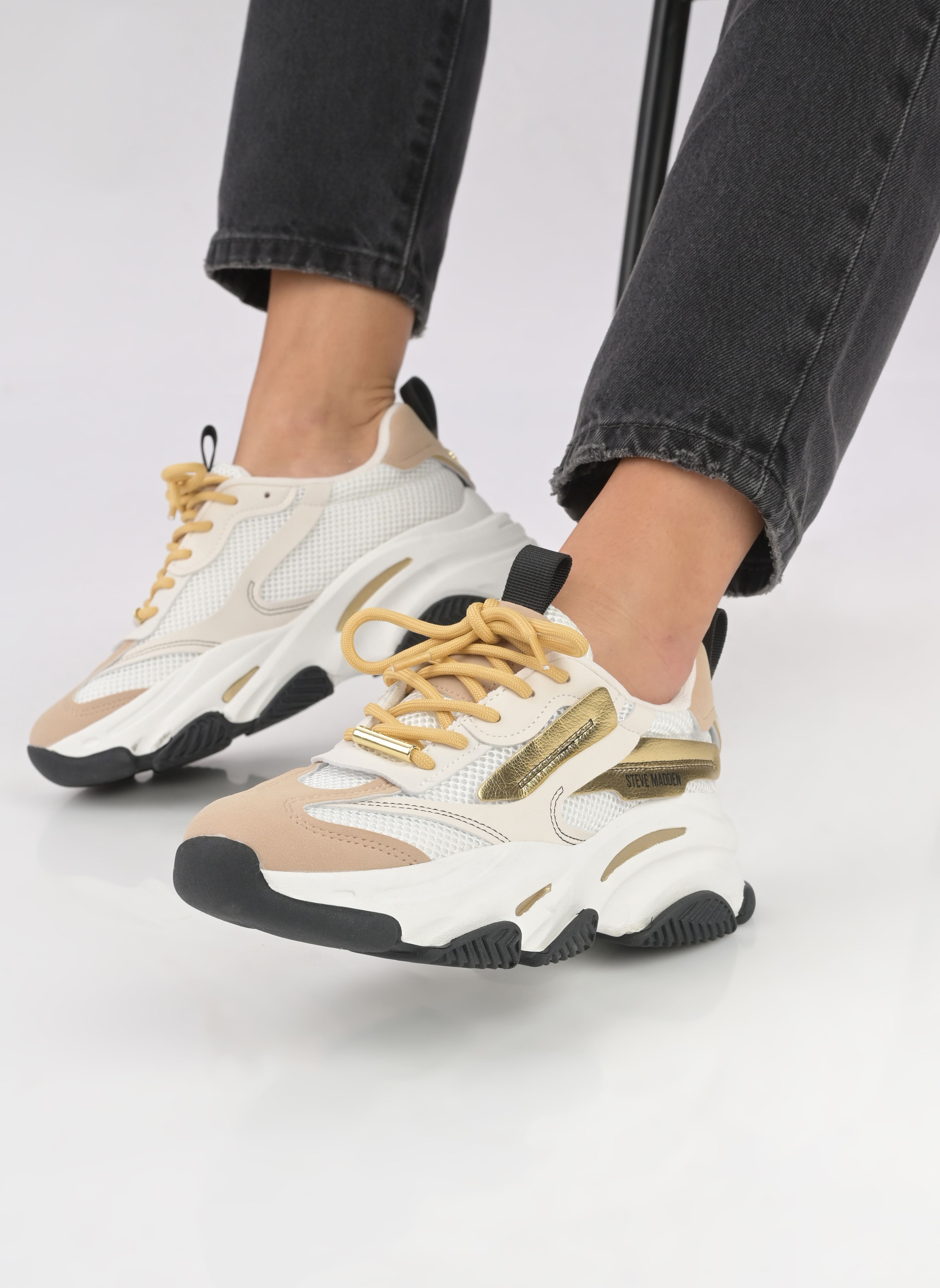 Baskets Possession-E femme multicolore Steve Madden Baskets Possession-E femme multicolore WHT/TAN