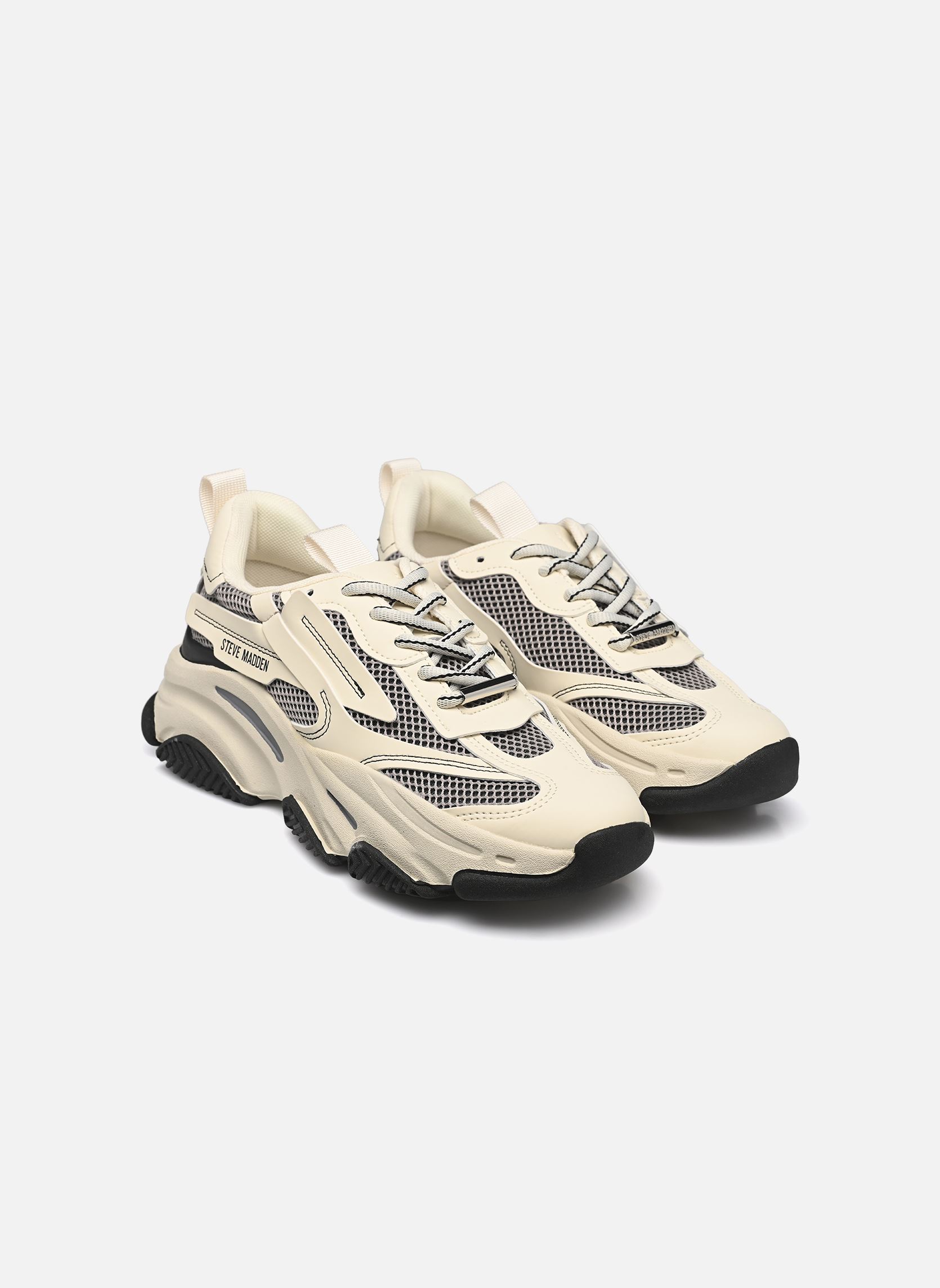 Baskets Possession-E femme beige Steve Madden Baskets Possession-E femme beige BLACK/BONE
