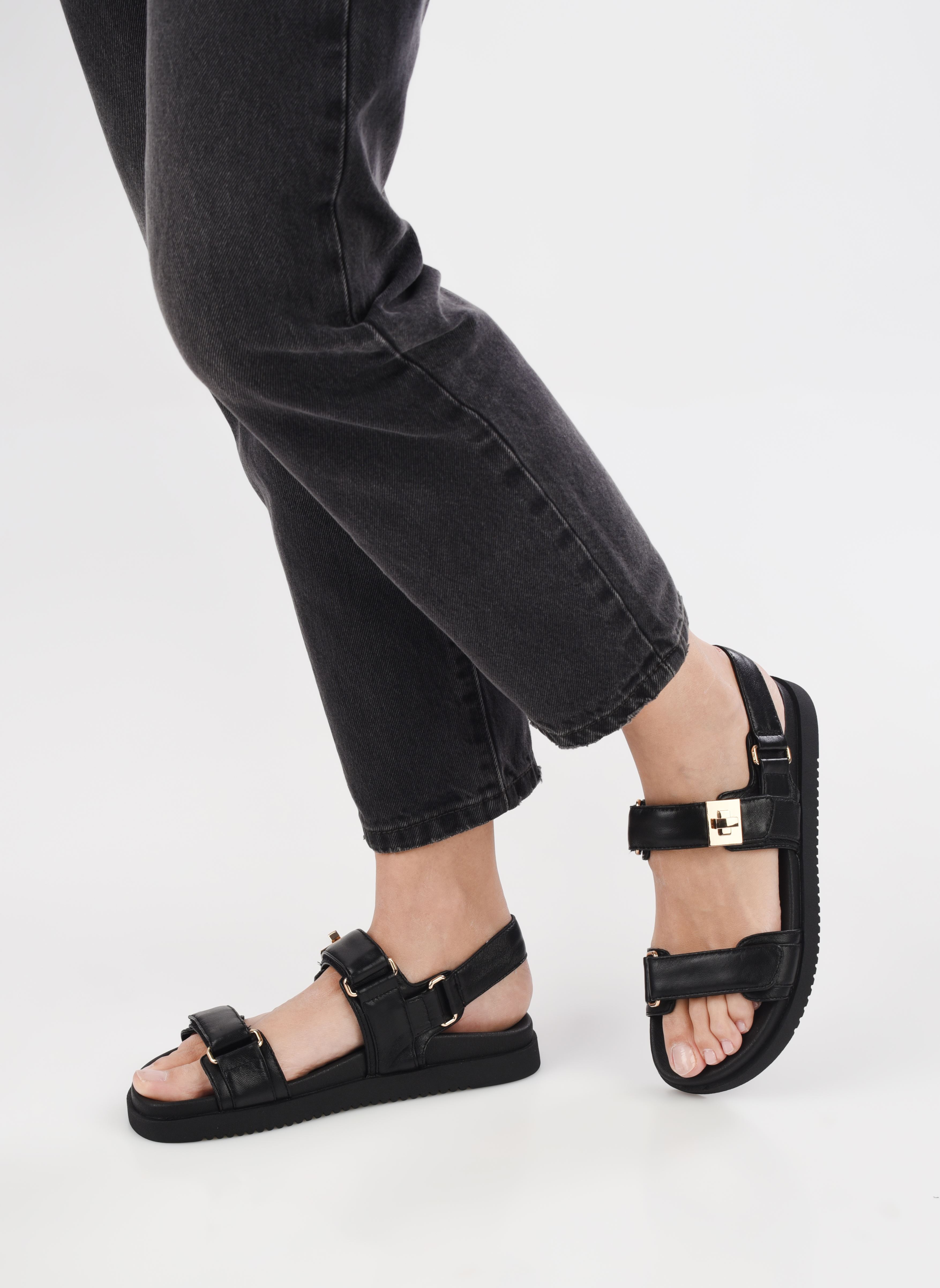 Flache Sandalen Mona damen schwarz Steve Madden Flache Sandalen Mona damen schwarz Black leather