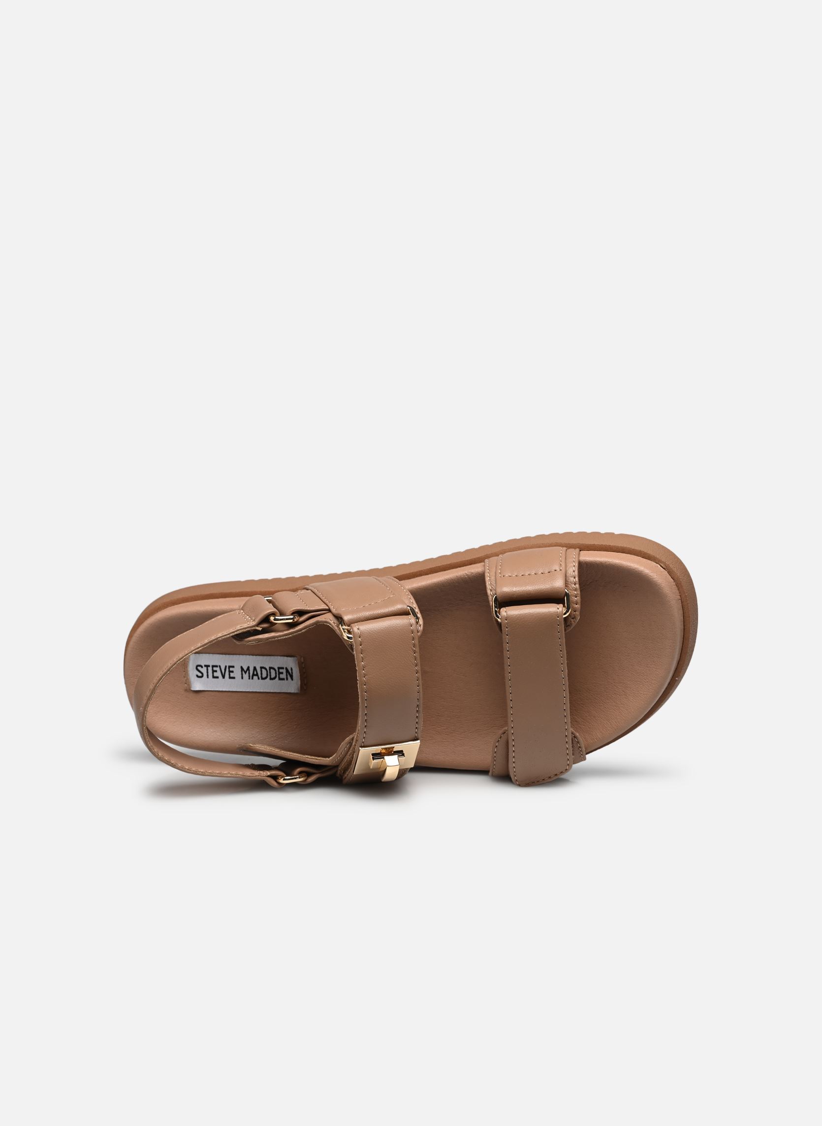 Sandales plates Mona femme beige Steve Madden Sandales plates Mona femme beige Tan Leather