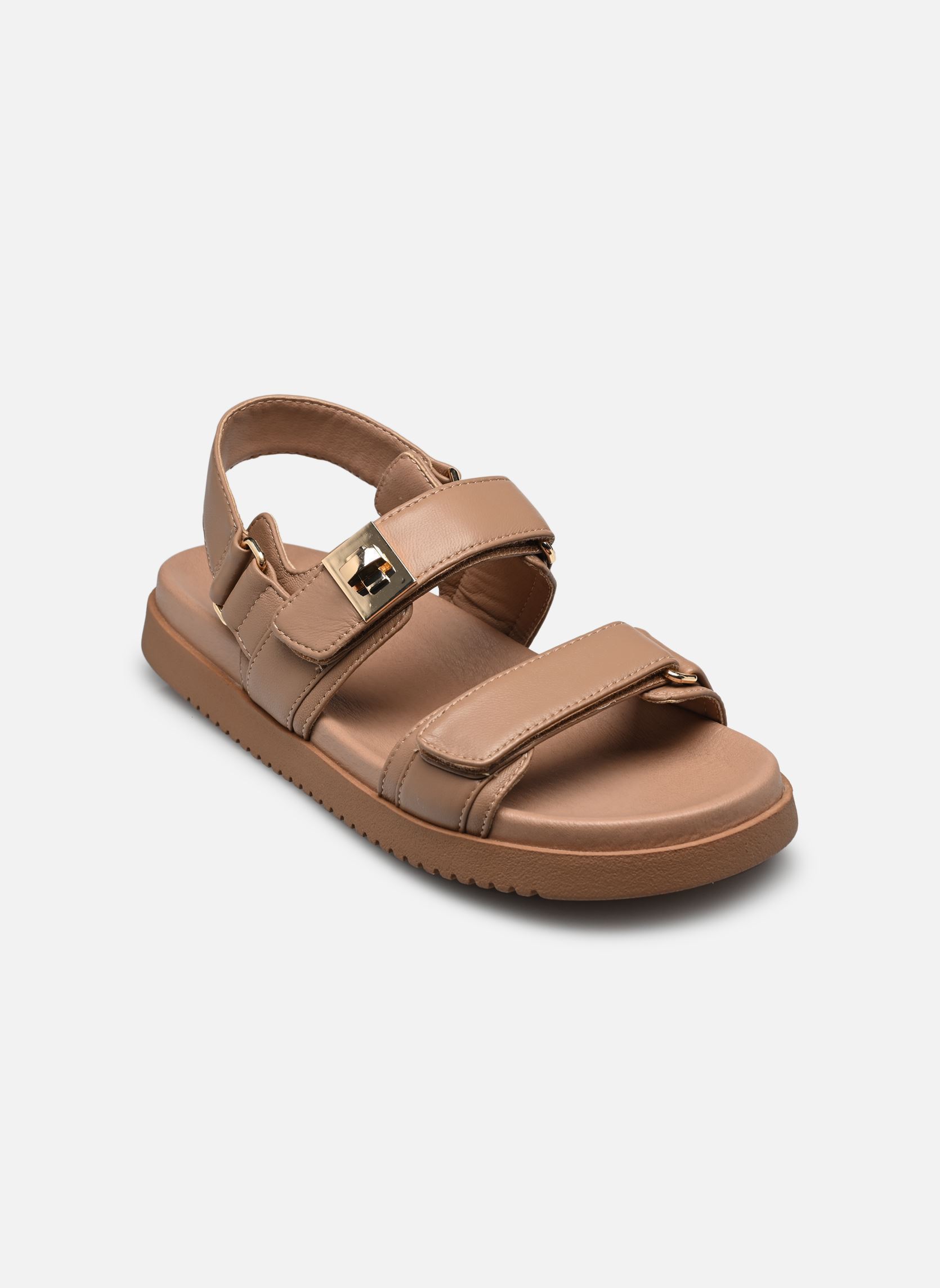 Sandales plates Mona femme beige Steve Madden Sandales plates Mona femme beige Tan Leather