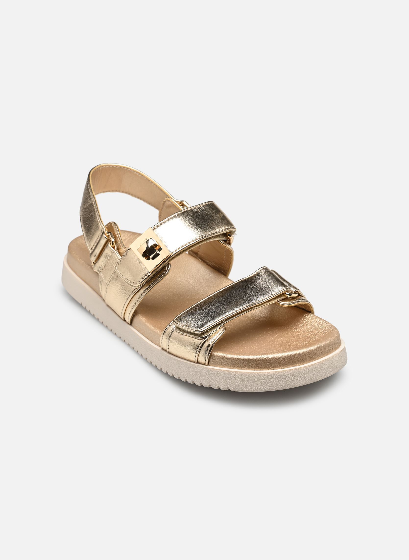 Platte sandalen Mona dames goud en brons Steve Madden Platte sandalen Mona dames goud en brons Gold Leather
