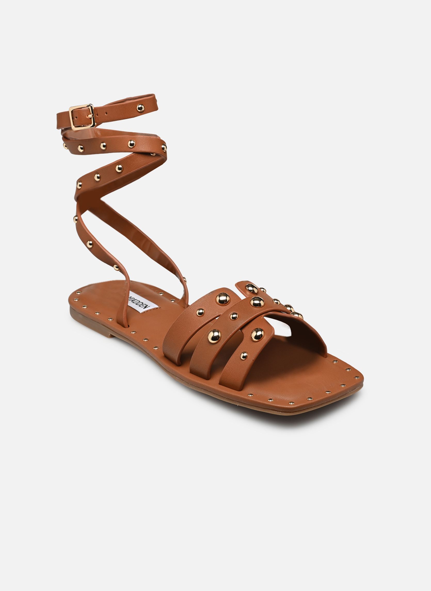 Sandales plates Trustee femme marron Steve Madden Sandales plates Trustee femme marron Cognac leather