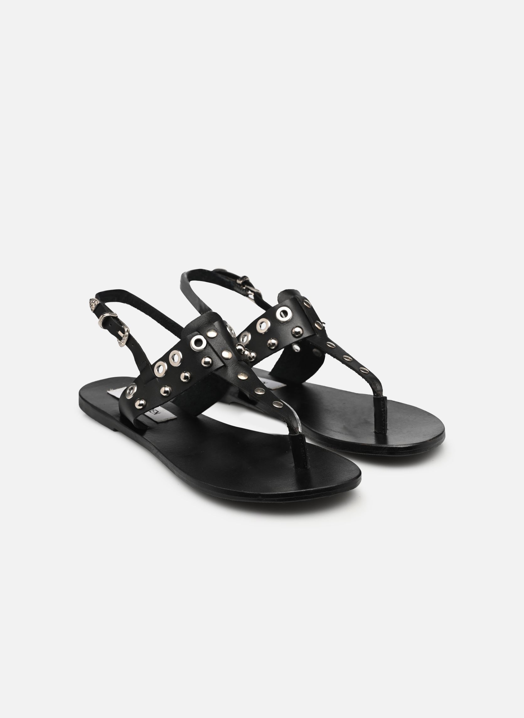 Sandales plates Bionic femme noir Steve Madden Sandales plates Bionic femme noir BLACK LEATHER
